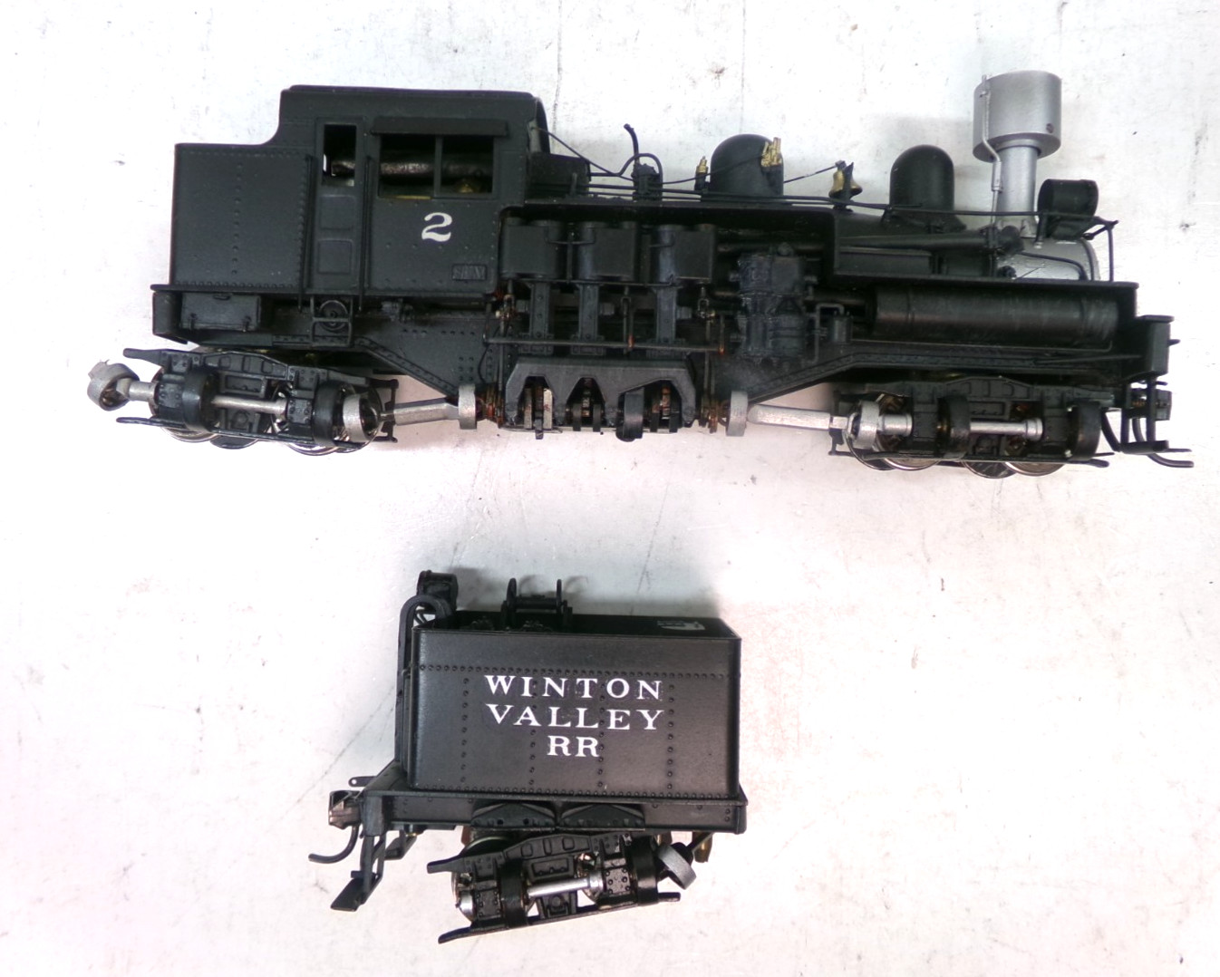 HO United Brass Winton Valley RR Shay steam engine in orig bx (lot BB 551)