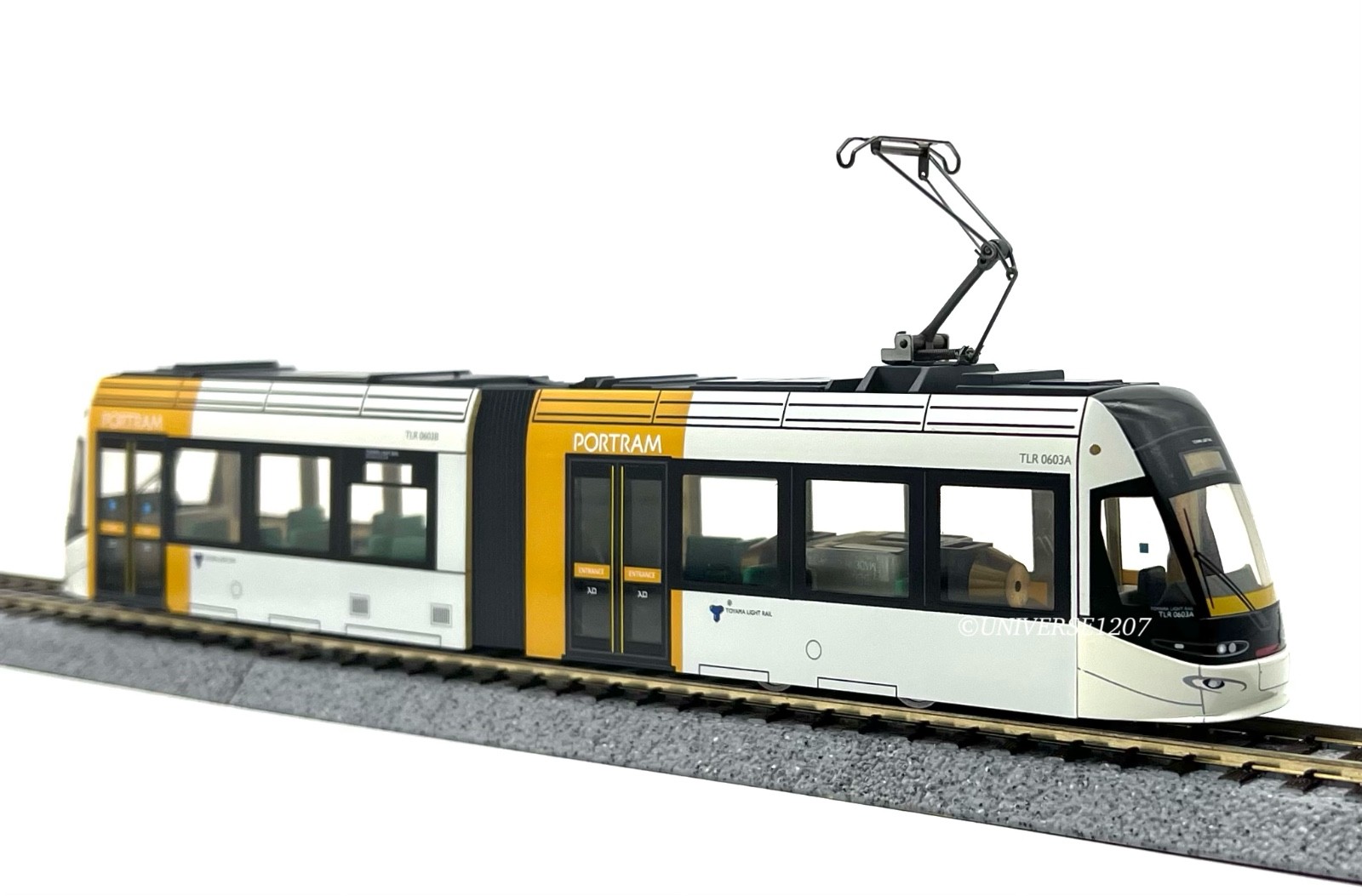 HO Scale Endo Toyama Light Rail Tram TLR0600 Yellow H0 Gauge Streetcar LRT VHTF