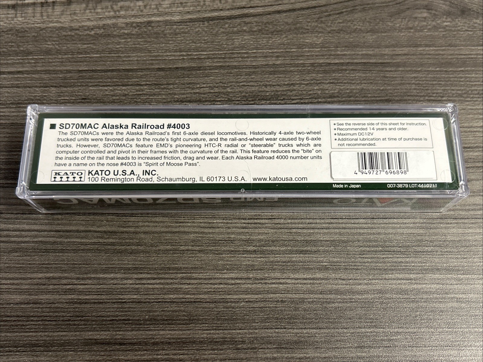 KATO N Scale #176-6410-DCC EMD SD70MAC Locomotive Alaska RR #4003 w/DCC NIB – CC