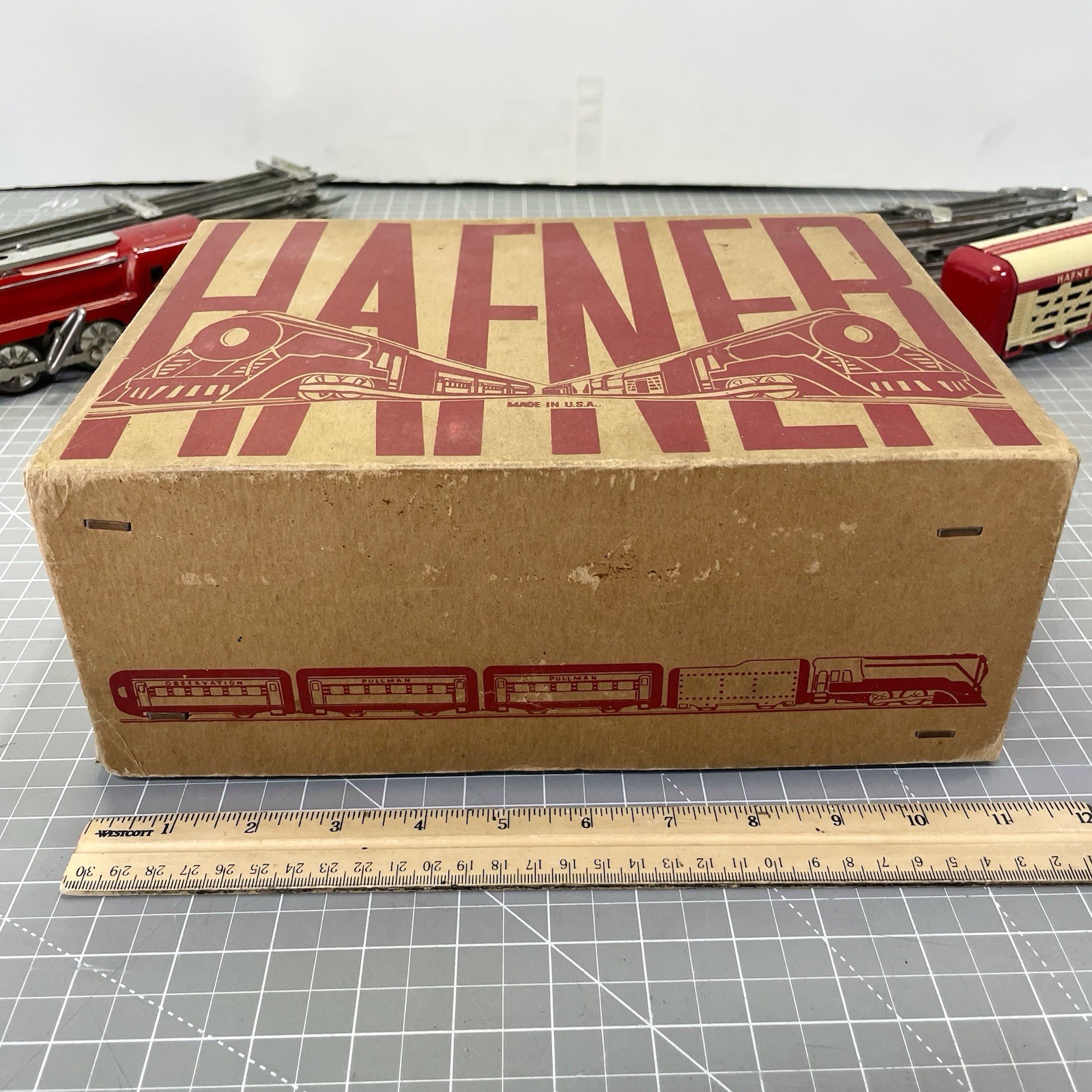 Hafner Streamliners Clockwork Wind-Up Train Set w/ Box & Track Works! Chicago US