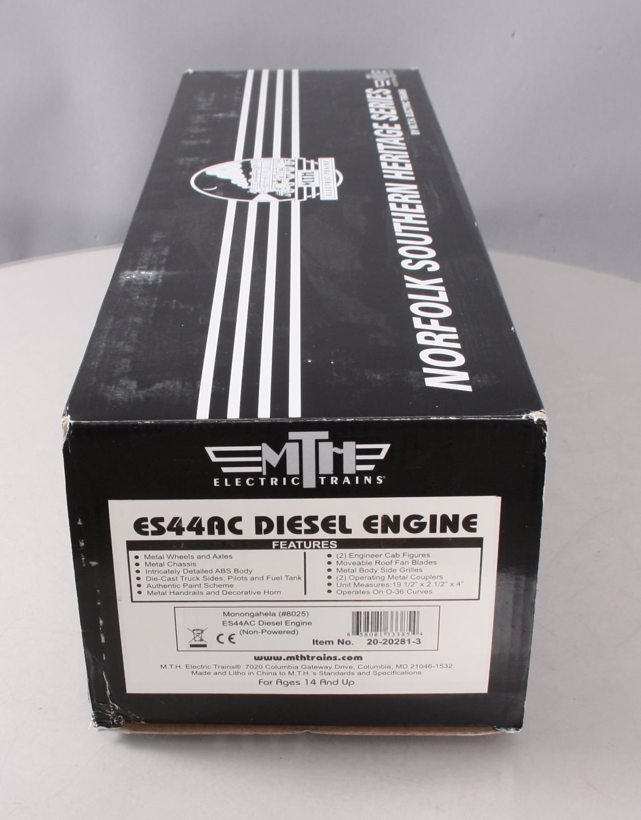 MTH 20-20281-3 Monongahela ES44AC Non-Powered Diesel Engine #8025 LN/Box