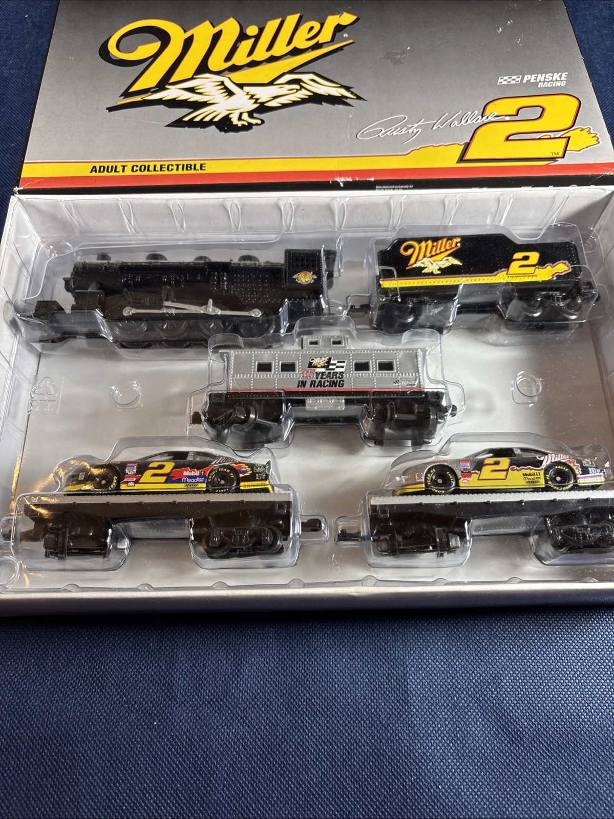 1996 Revell 5-Pc. H.O. Train Set, Rusty Wallace #2, Penske Racing, Miller Beer