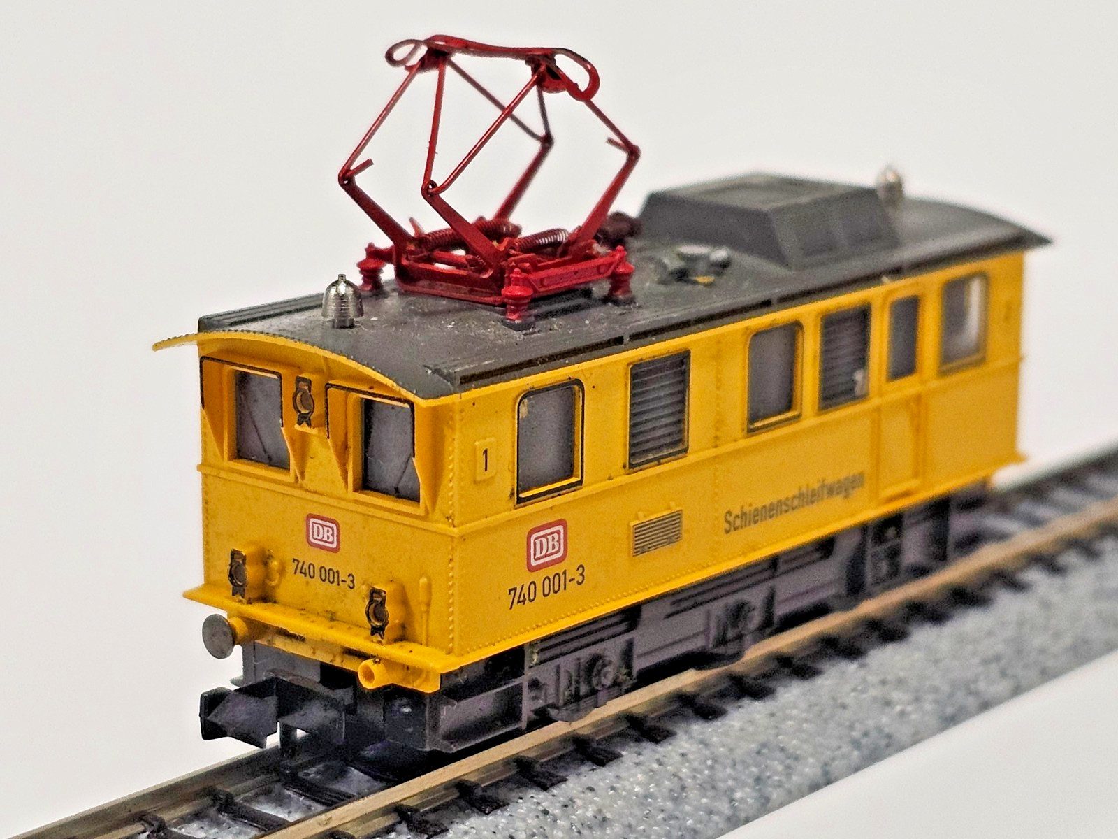 N SCALE FLEISCHMANN PICCOLO 7968 SCHIENENSCHLEIFWAGEN BR 740 001-0 DB RAIL GRIN