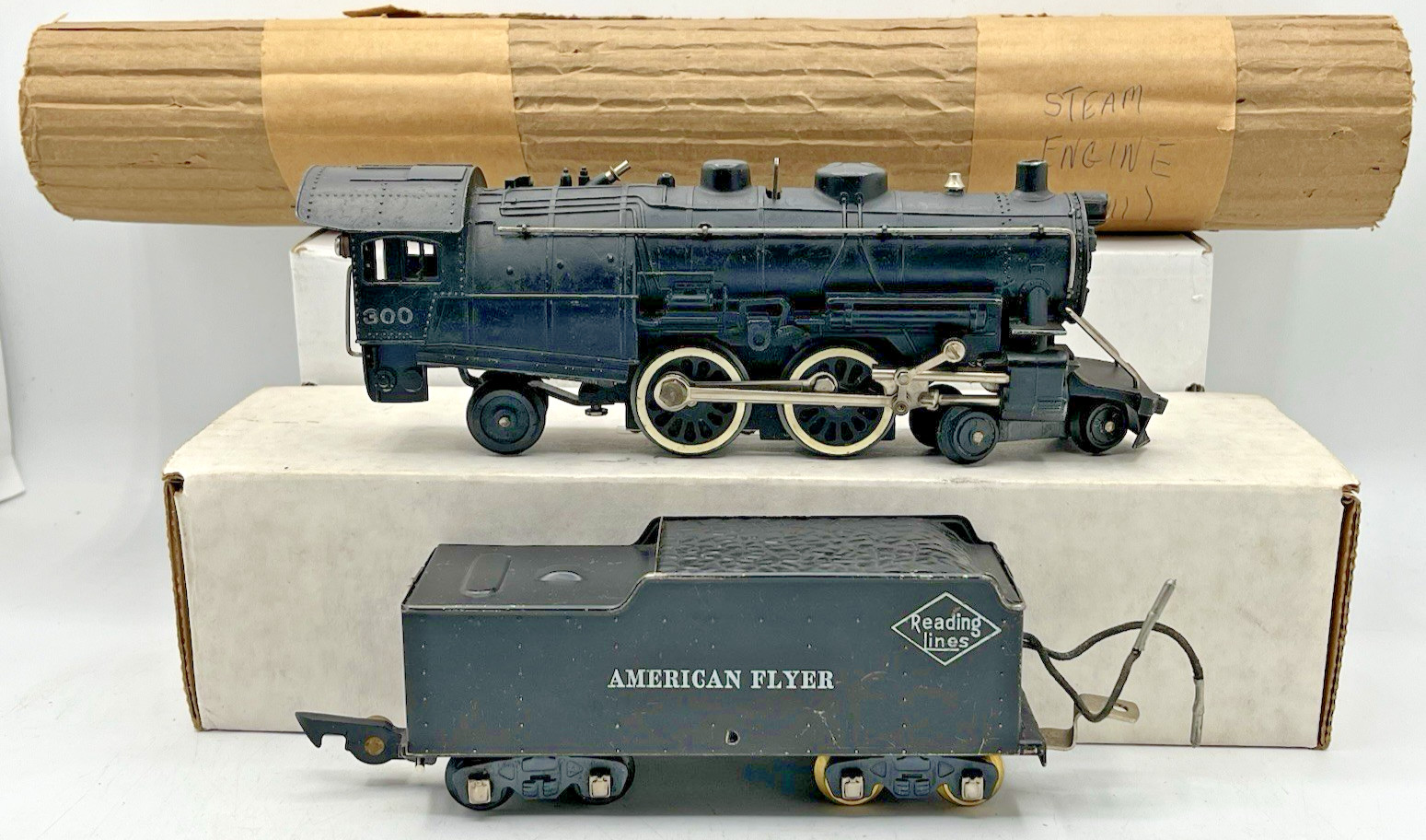 Gilbert American Flyer S Gauge #300 Reading Atlantic Loco/Tender w/Orig Wrapper