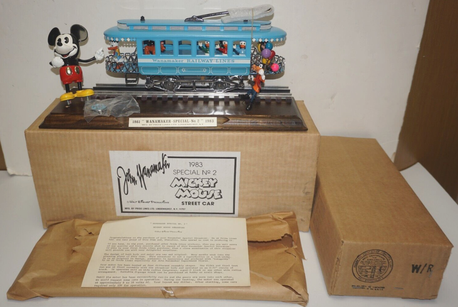 1983 PRIDE LINES DISNEY WANAMAKER SPECIAL – NO.2 MICKEY MOUSE STREET CAR OB INST