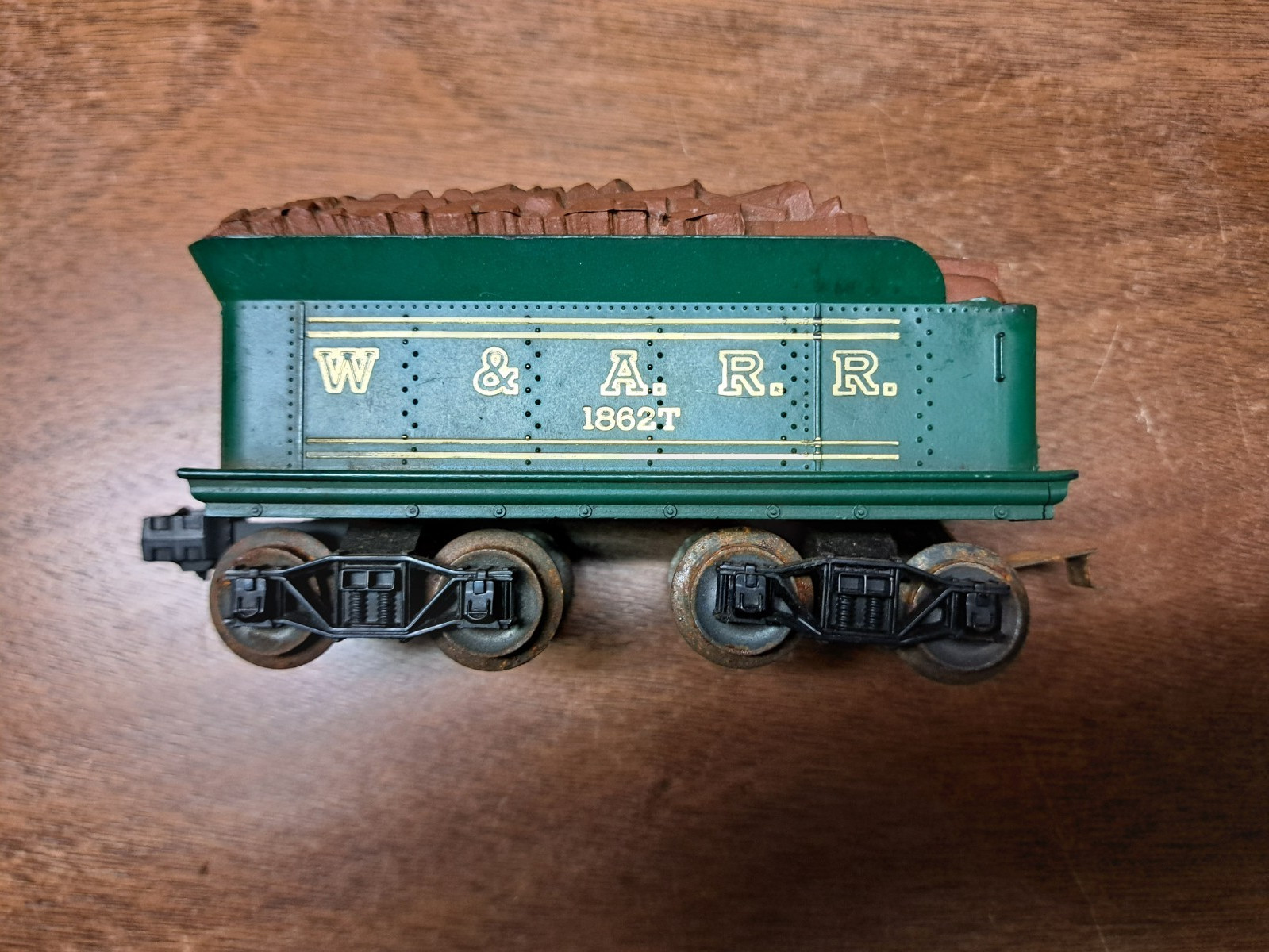 LIONEL O GAUGE POST-WAR W & A. R.ORIGINAL 1862T GENERAL LOCOMOTIVE WOOD TENDER