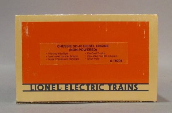 Lionel 6-18204 O Gauge Chessie System SD40 Non-Powered Diesel Locomotive #8204