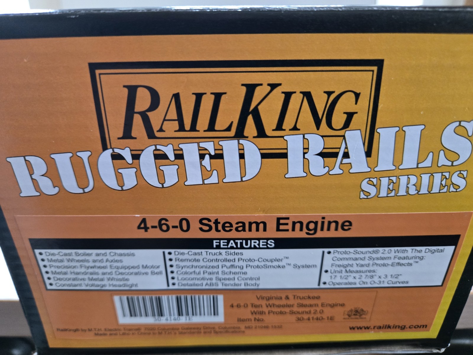 Rail King O Gauge Virginia & Truckee 4-6-0 Ten Wheeler Steam Engine & Tender…