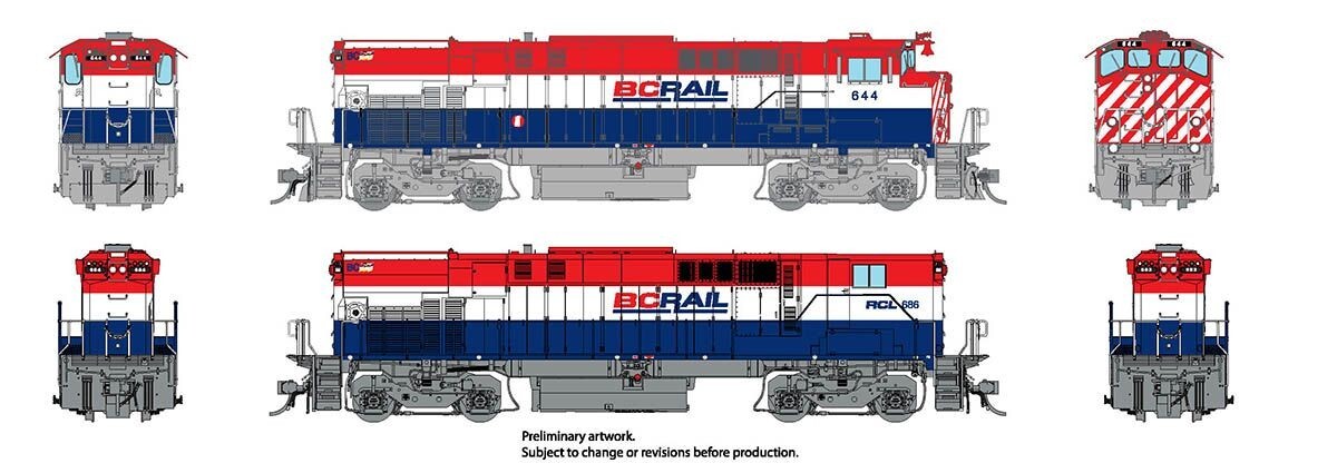 Rapido HO M420 + M420B (DC/DCC/Sound): BCR – Red, White & Blue Scheme: #647 + #6