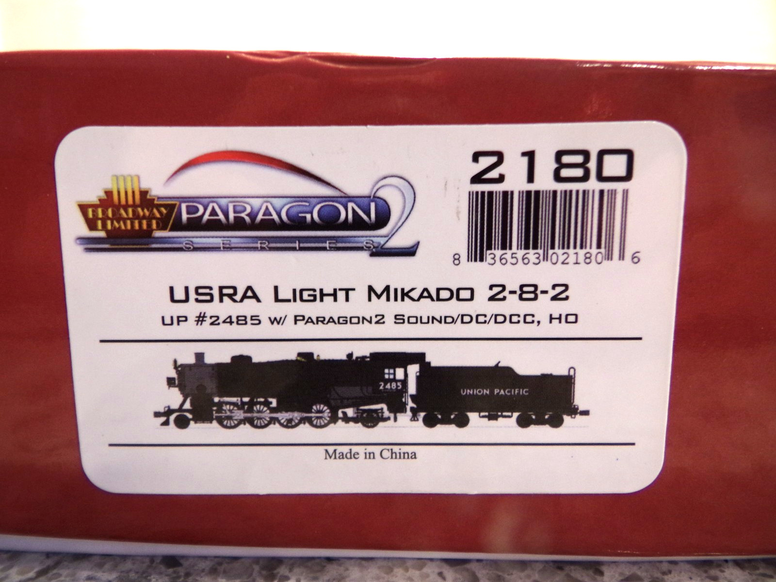 BROADWAY LIMITED #2180 USRA LIGHT MIKADO 2-8-2 UP #2485 W/PARAGON2 SOUND/DC/DCC