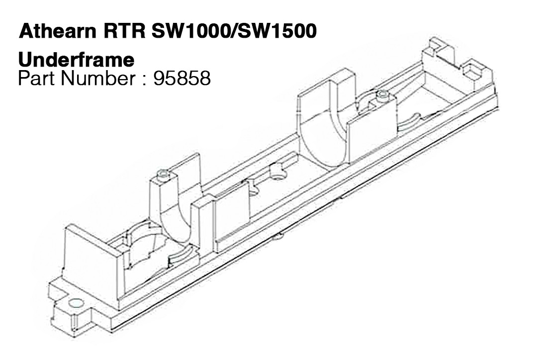 Athearn HO RTR SW1000, SW1500 locomotive Part # 95858 Underframe 2nd, 3rd New
