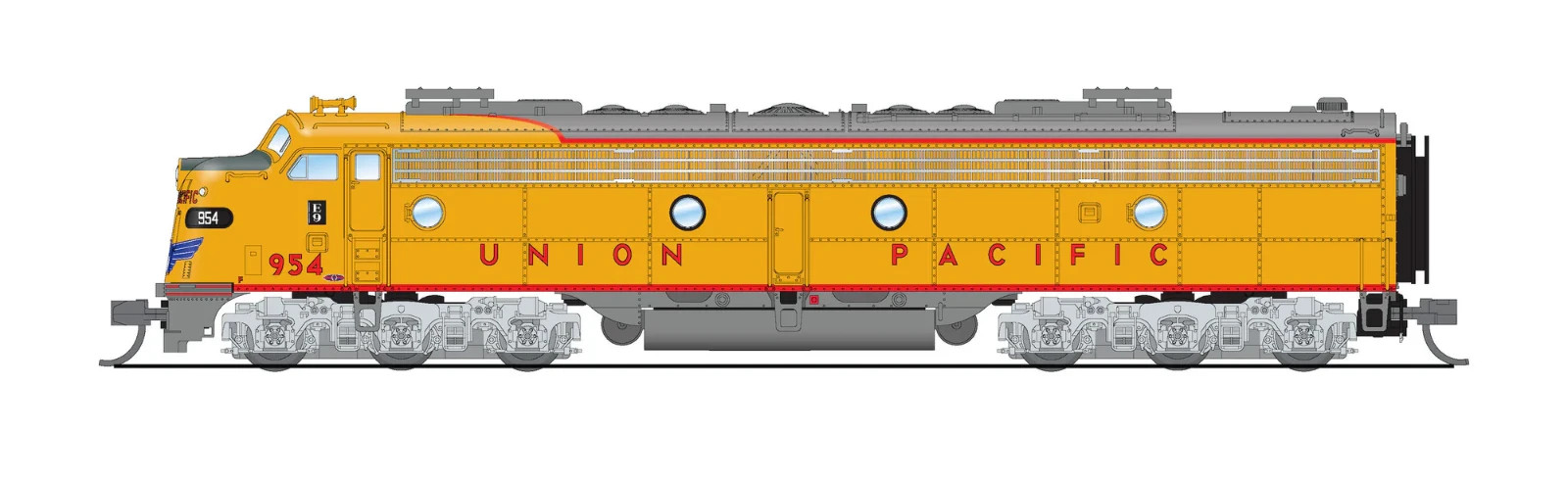Broadway N 8826 EMD E9 A/B, UP 954 / 962B, Yellow & Gray, A-unit Paragon4 Sound