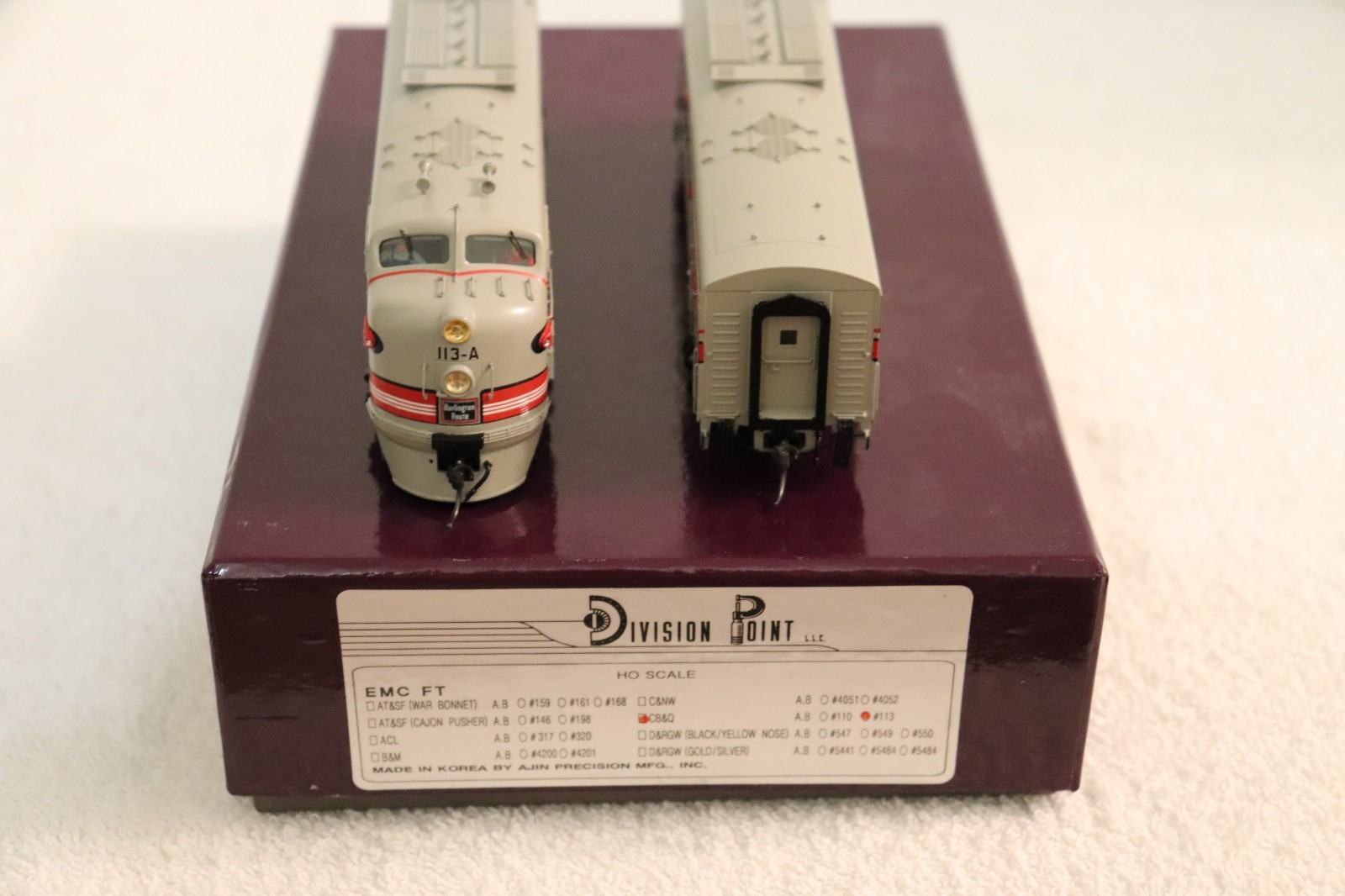 HO Brass Division Point CB&Q Burlington Route FT AB F/P #113-A & 113-B mint rare