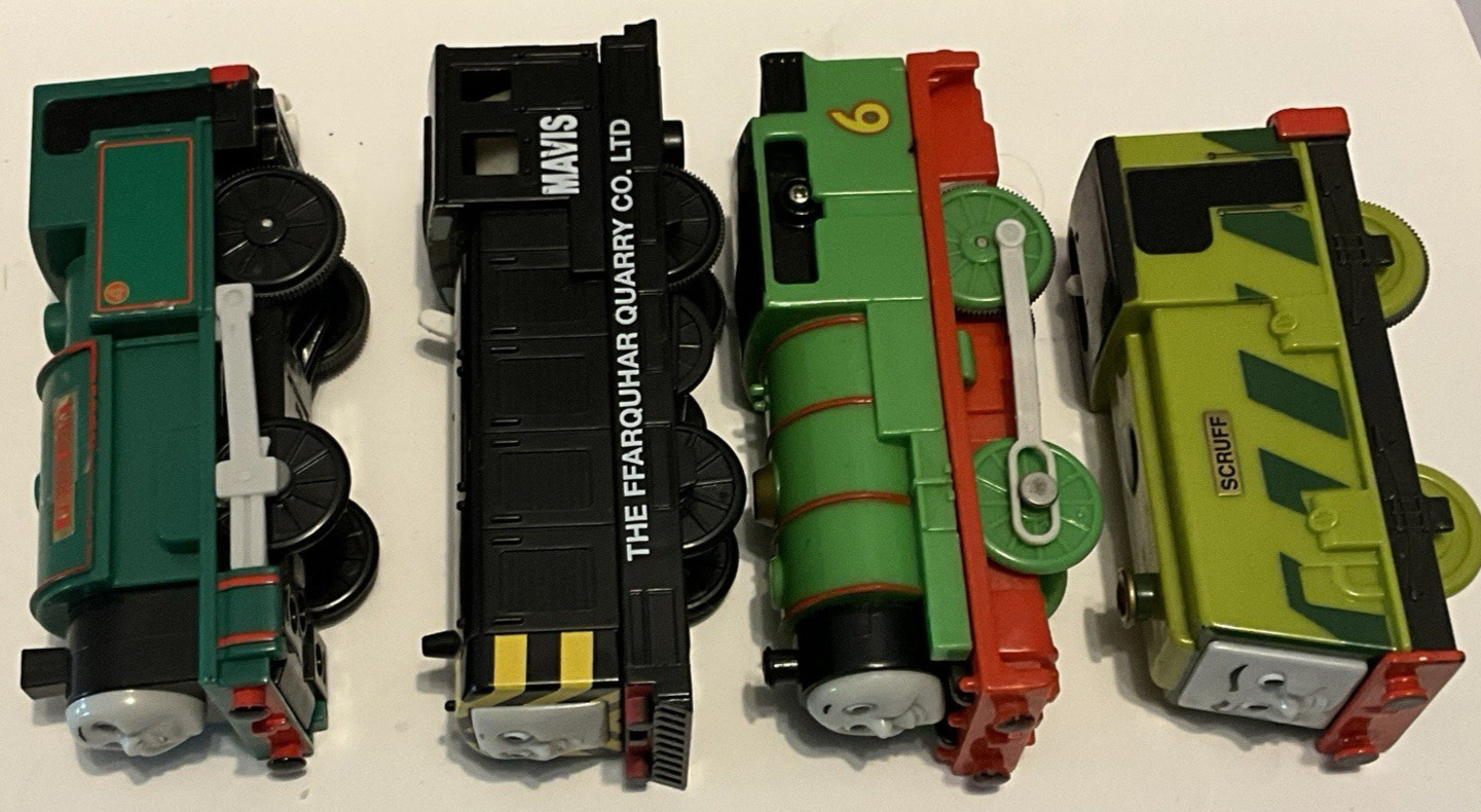 Thomas & Friends Mattel Percy Mavis Scruff Peter Sam Diecast Train Engine Pcs 4