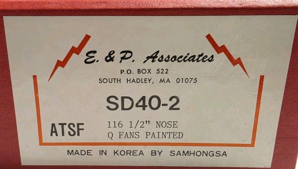 E&P Associates HO Scale Brass Diesel SD40-2 116 1/2″ Nose Q Fans Painted