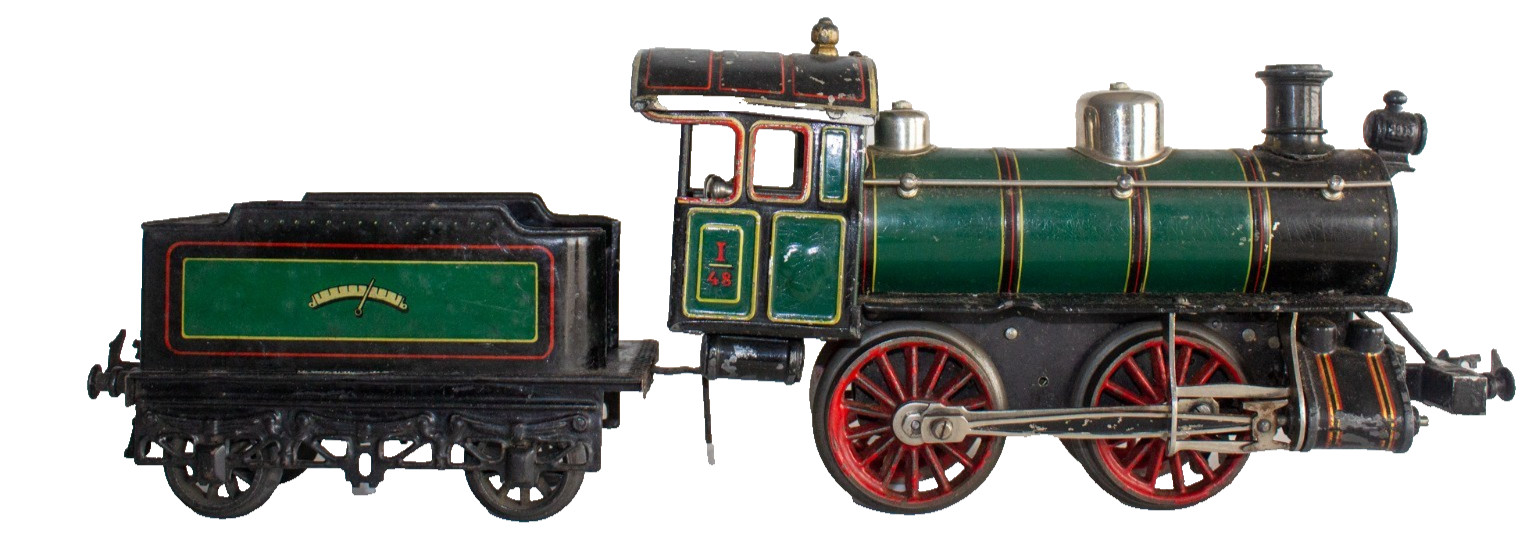 Vintage German 1908-1915 Bing 0-4-0 Clockwork Continental Train Set