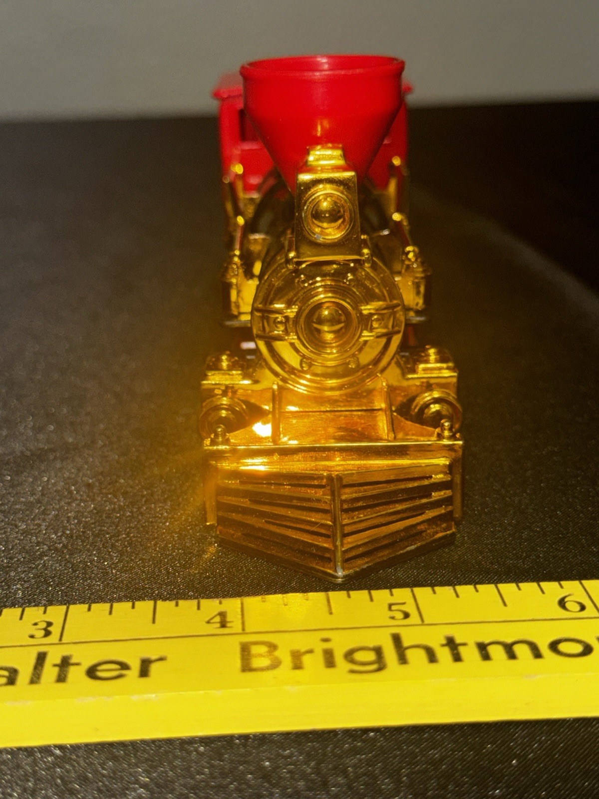 Classic Steam Loco Toy Train Red Black Gold Locomotive Diecast Style 6”