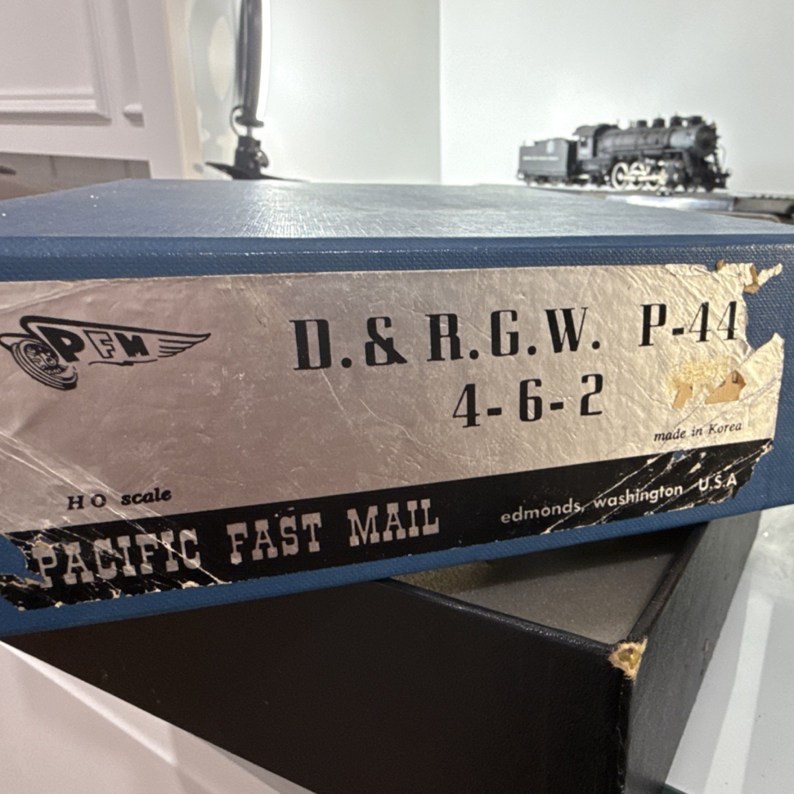 Pacific Fast Mail HO Steam Locomotive D&RGW P-44 4-6-2 Brass Black