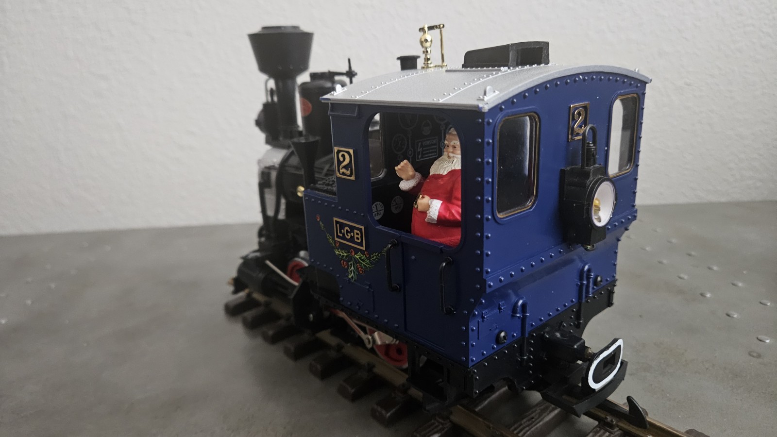 LGB LEHMANN 24201 CHRISTMAS SANTA CLAUS BLUE 0-4-0 STEAM ENGINE EXTREMELY RARE