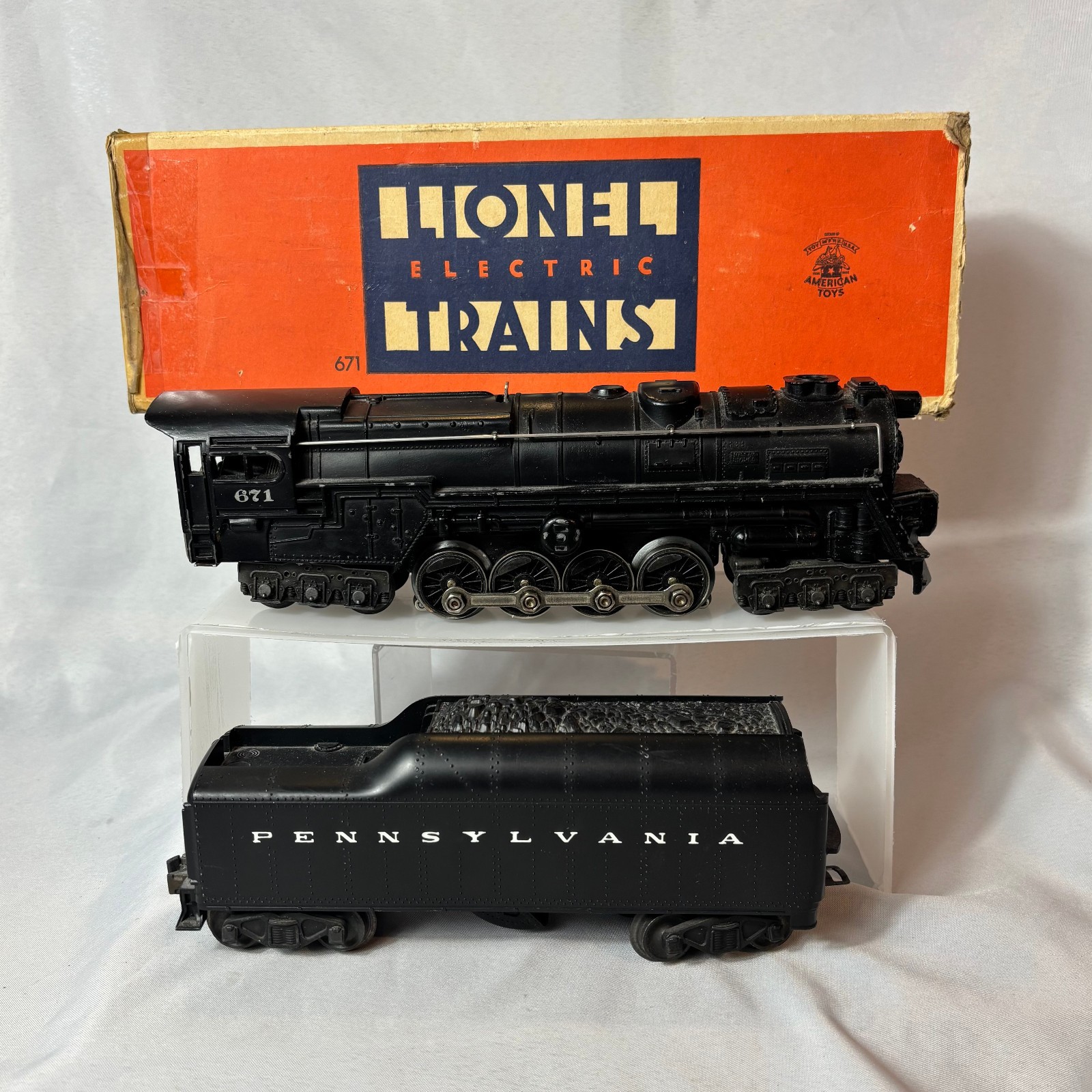1946-49 Lionel 671 Steam Turbine Locomotive In Box W/ 2671W Tender O Gauge 6-8-6