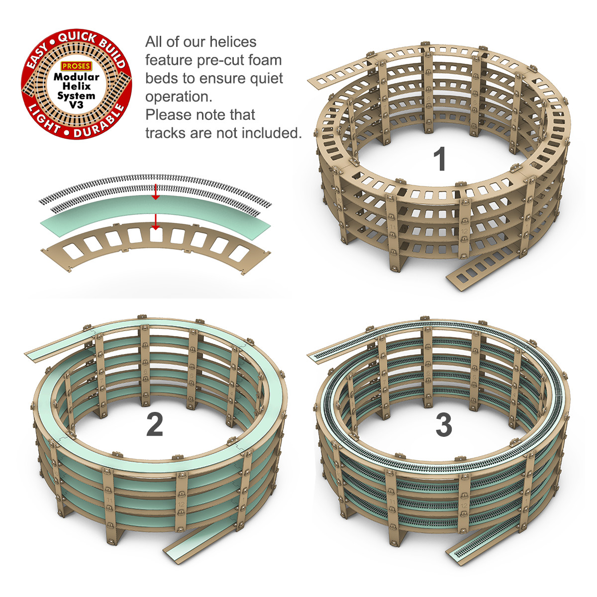 Special Promo Price 4.5 Level, R: 18″-22″ HO Helix for Atlas, Bachmann and More