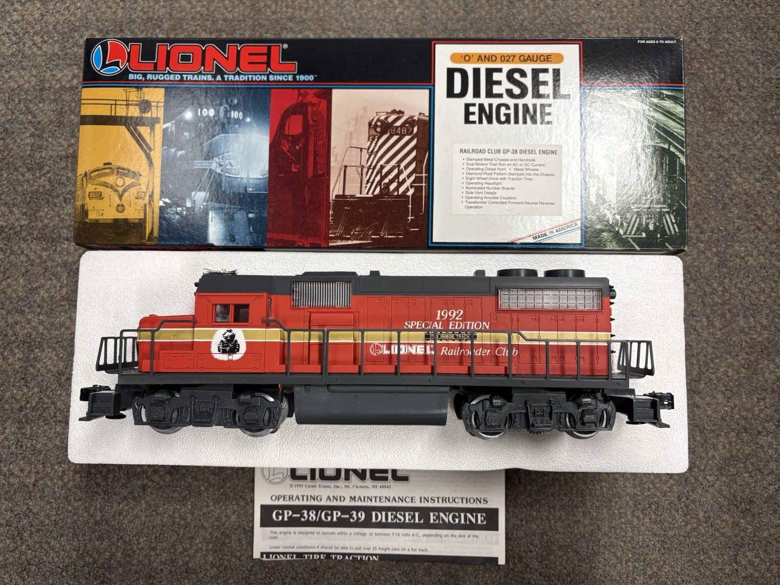 + Lionel 6-18818 O Gauge Railroad Club GP-38 Diesel Engine LNIB