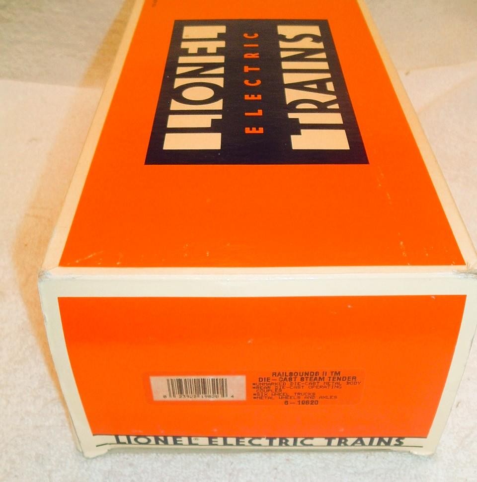 Lionel 19820 O Gauge Undecorated Die-Cast Steam Tender With Railsounds II