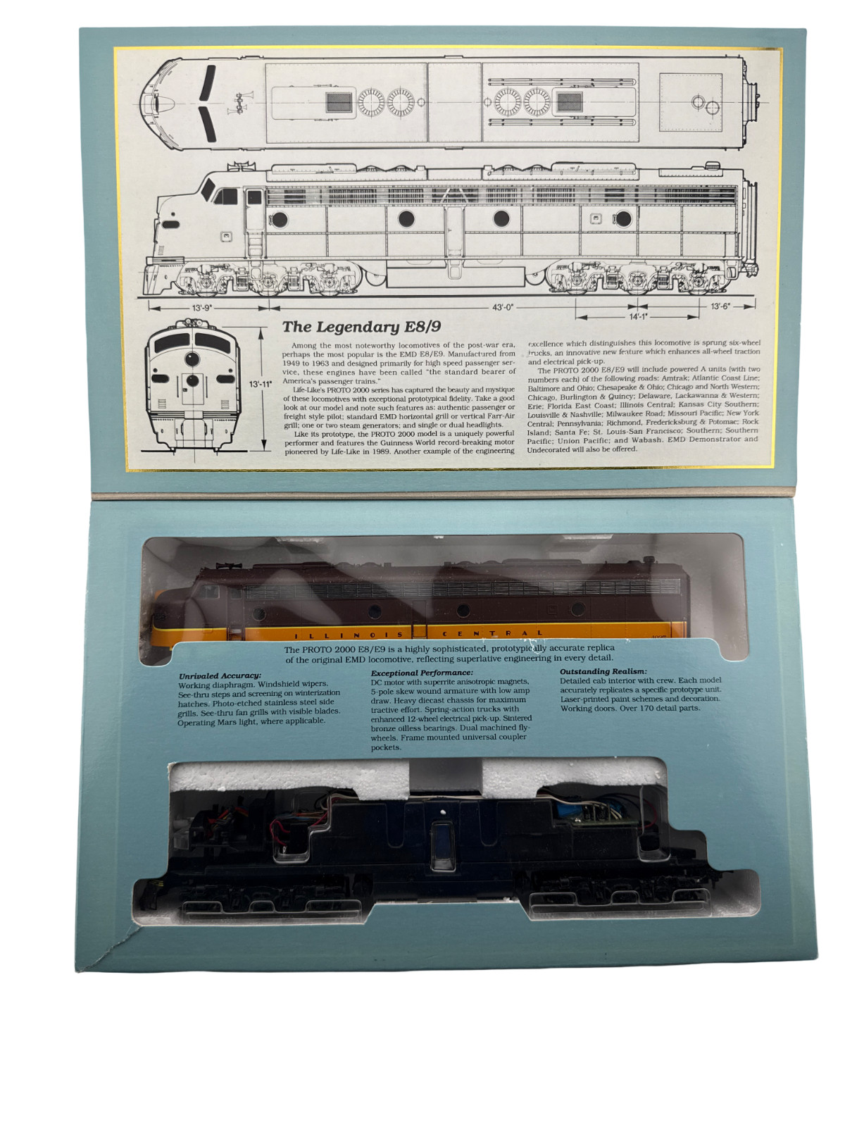 PROTO 2000 #8712 Illinois Central E8/9 Powered Diesel Locomotive #4025