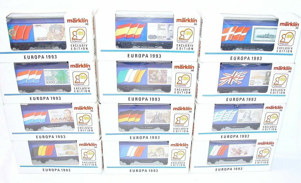 Marklin AC HO 1:87 German DB BR-216 “EUROPA 1993” LOCOMOTIVE & FULL 12 WAGON SET