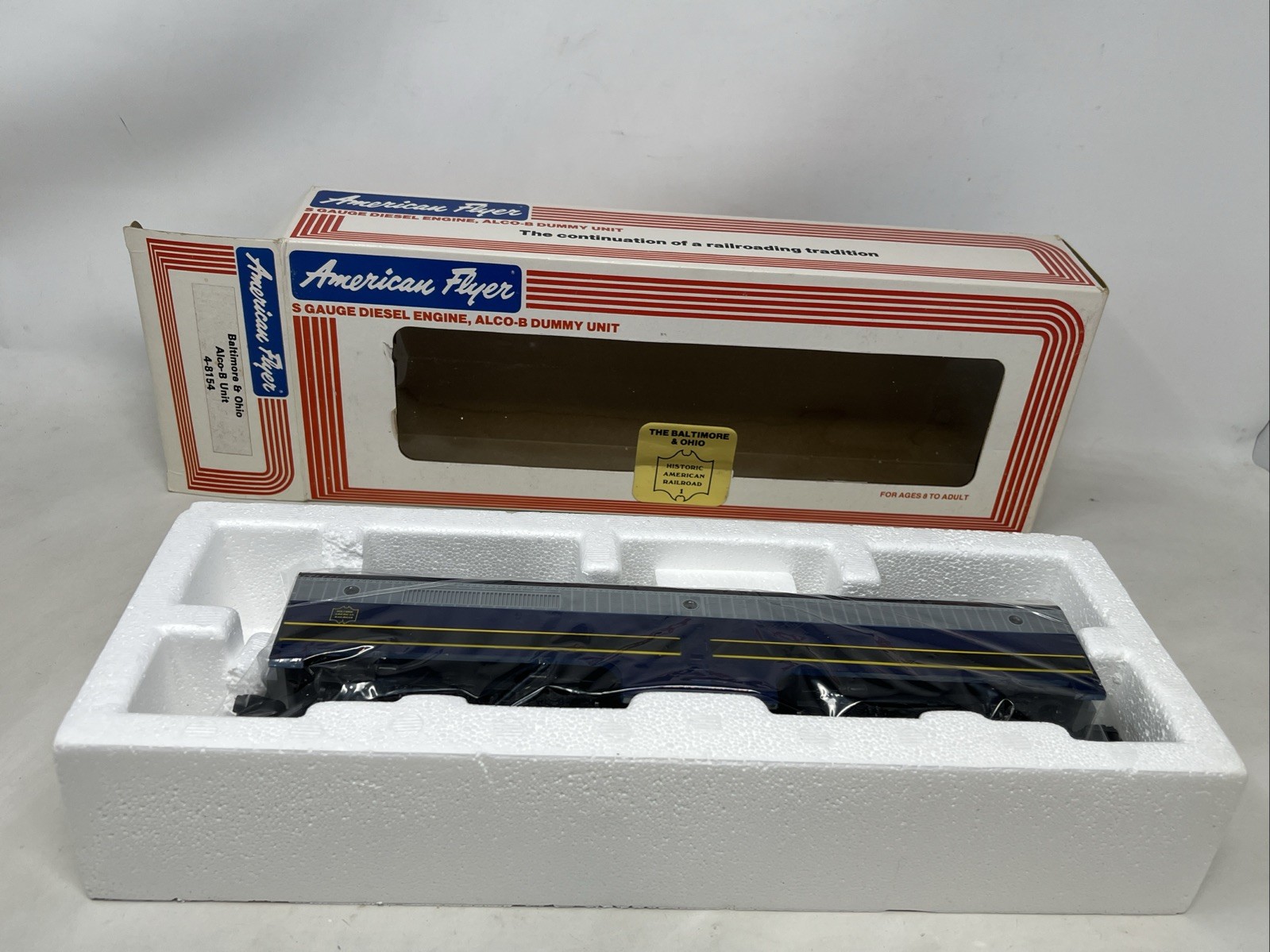 American Flyer 4-8154 S B&O Alco B Unit Non-Powered Diesel Locomotive LN/BOX