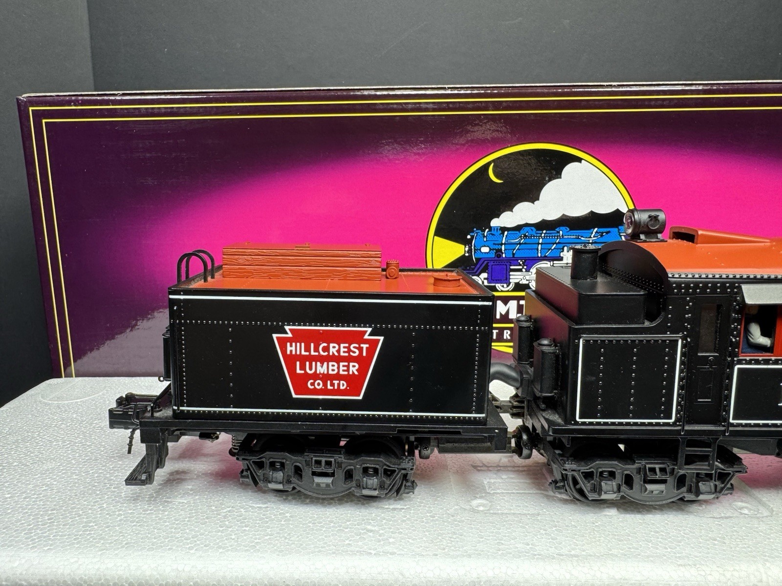 MTH 20-3039-1 Hillcrest Lumber Clmax logging steam engine #10 PS2 BCR LNIB