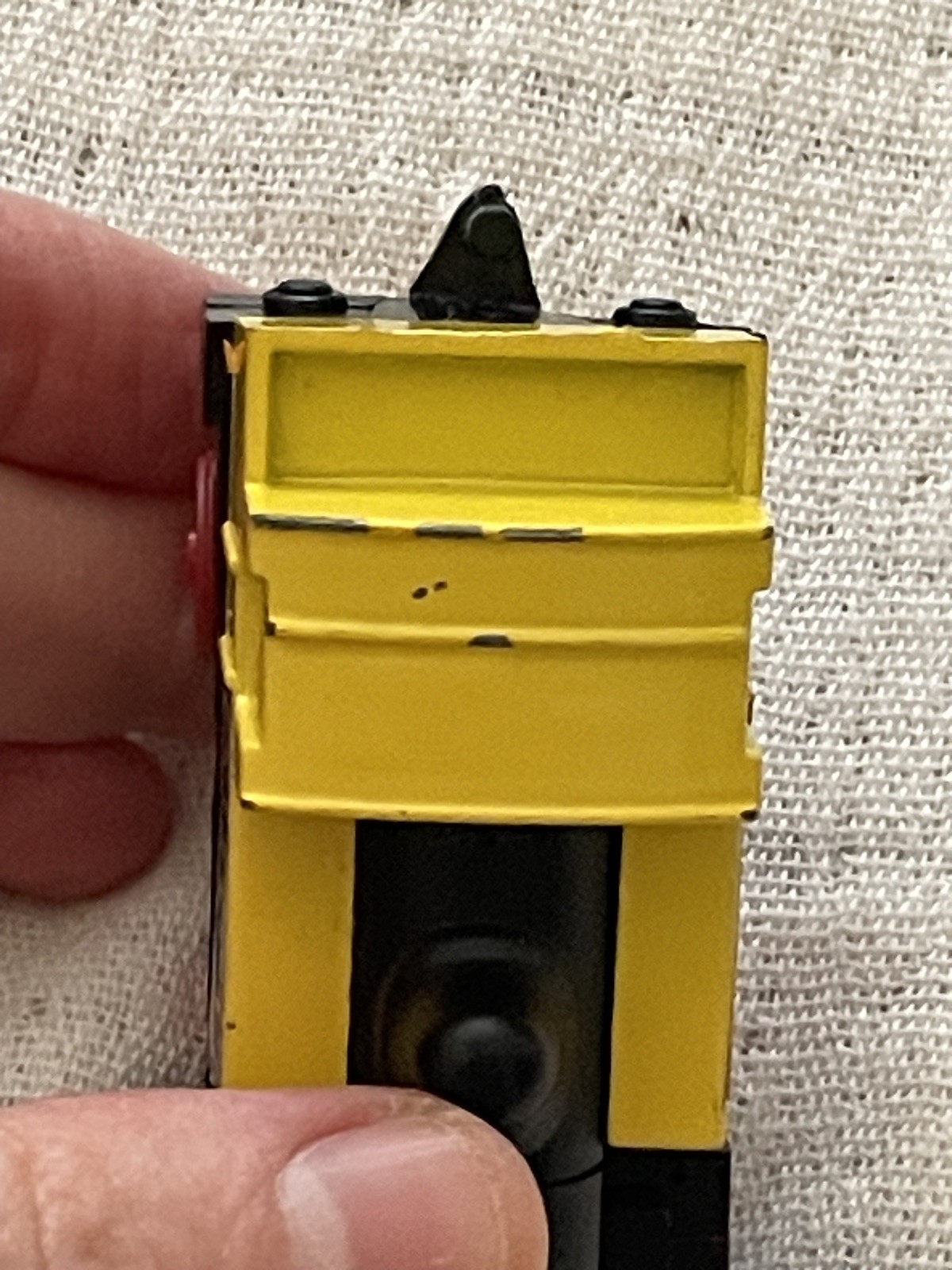 Vintage Train Steam Locomotive Engine 0104 Pull Back Toy Retro Yellow Black Red