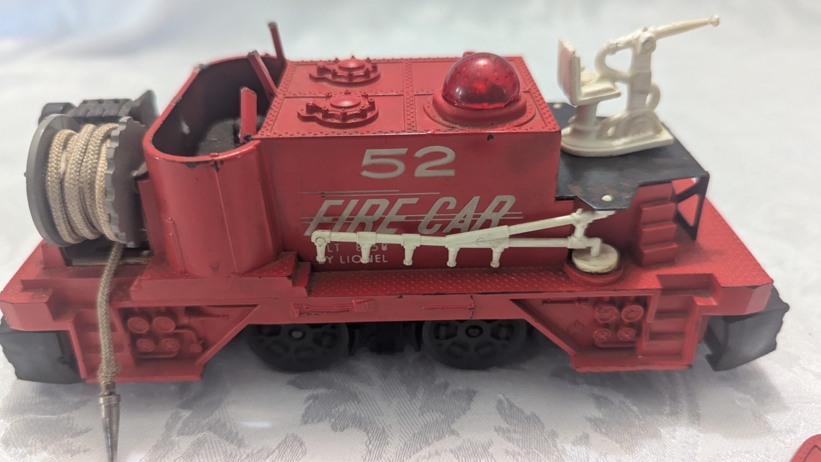 Vtg Lionel O Gauge No 52 Operating Fire Fighting Car. Built 8/1958. See photos