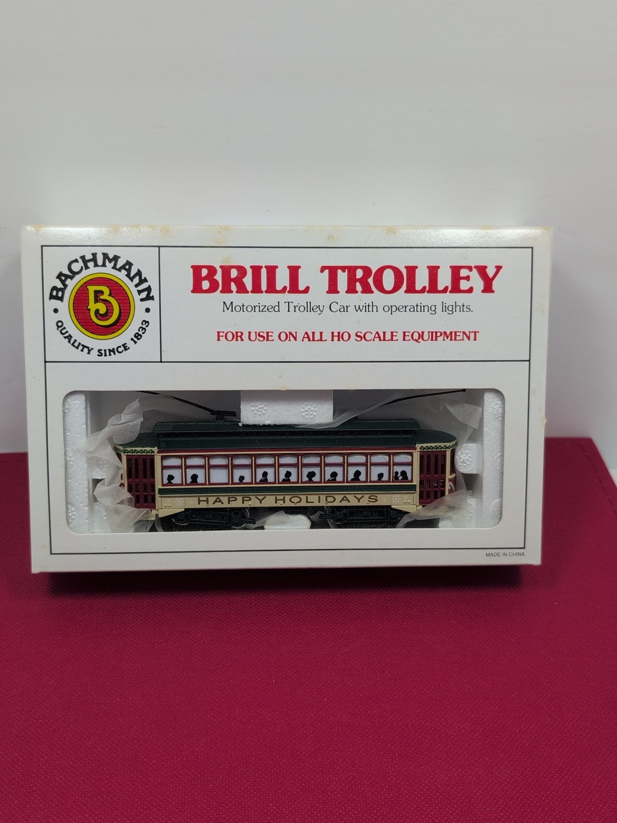 Bachmann HO Scale Brill Trolley Christmas #61040 Motorized Lights NIB
