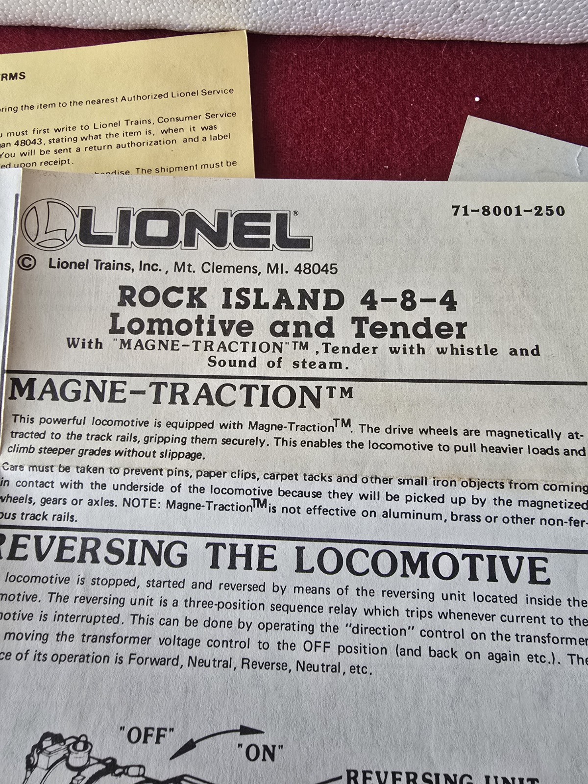 LIONEL 18001 ROCK ISLAND 4-8-4 LOCO & TENDER W SMOKE & SOUND IN BOX