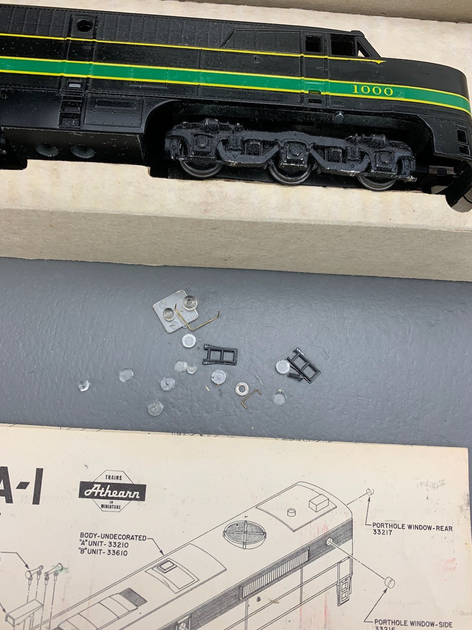 HO Athearn Pair PA1/PA1 Locomotives Reading #1001 & #1000 PWR/DMY HO8387