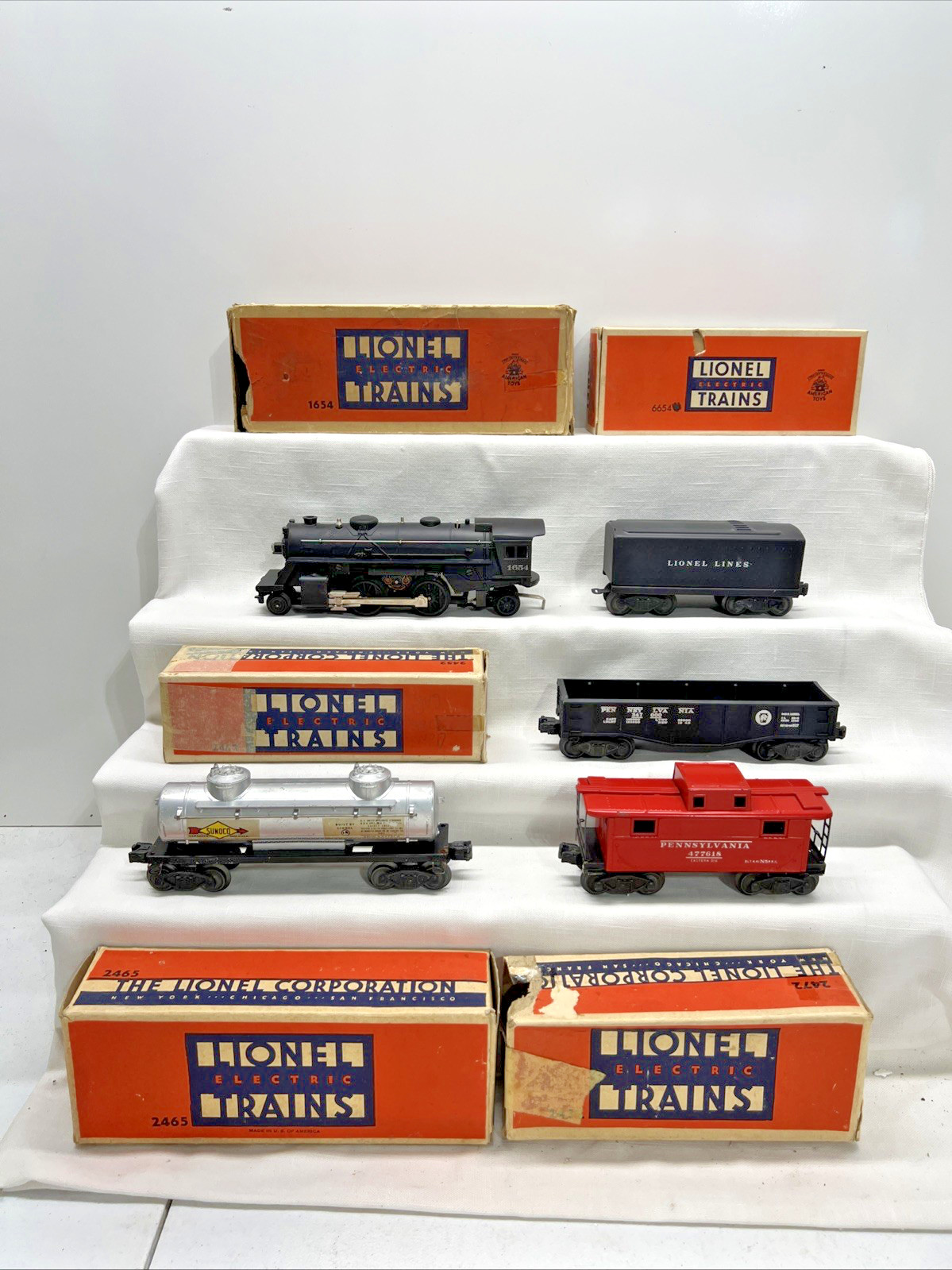 Lionel Steam Engine 1654 and Freight Cars O Gauge Set 1431W 1947 LN BOXES