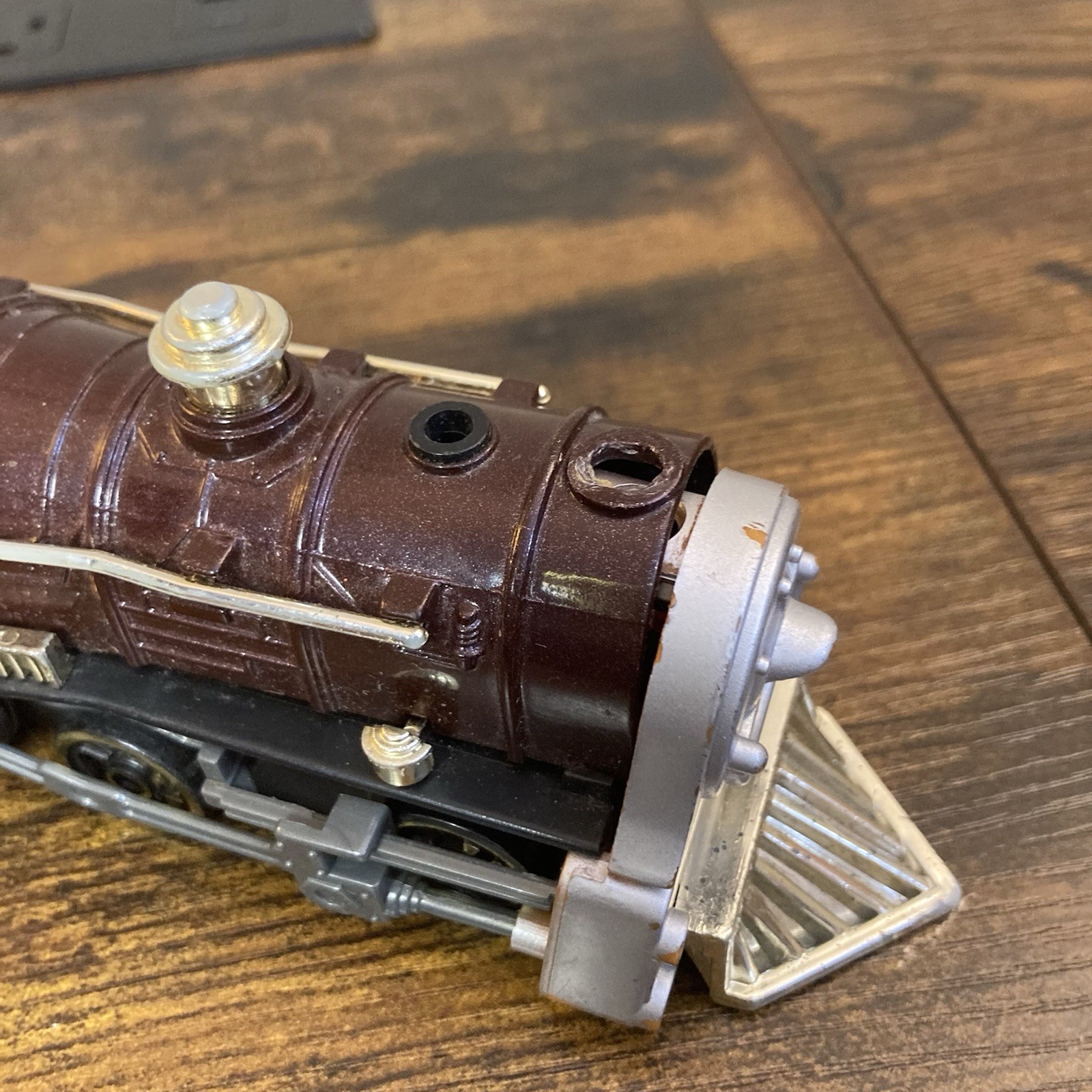 Steam Locomotive Era Toy Train 7″ Orange Brown Plastic O Gauge Parts/Repair