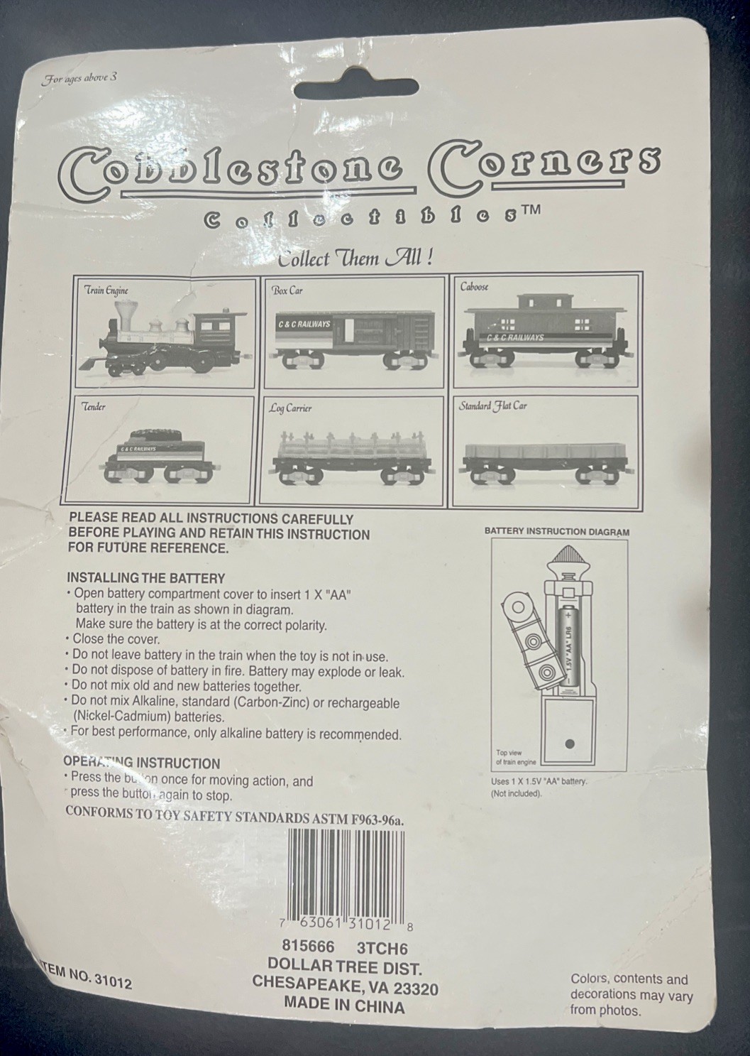 Cobblestone Corners Collectibles Battery Operated Train Engine – Tender