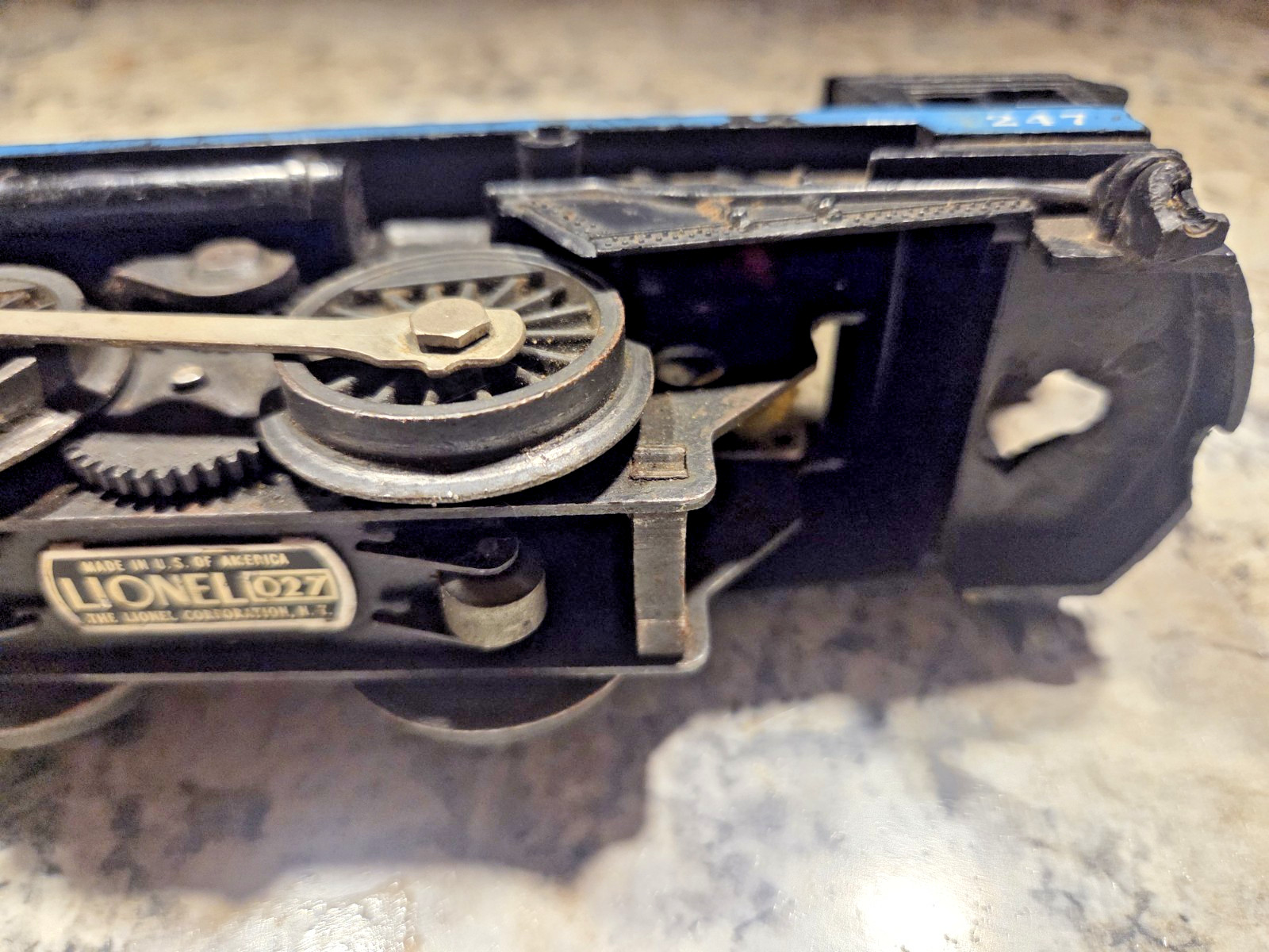 Lionel #247 ‘Blue Stripe’ Postwar Steam Engine Untested parts or repair