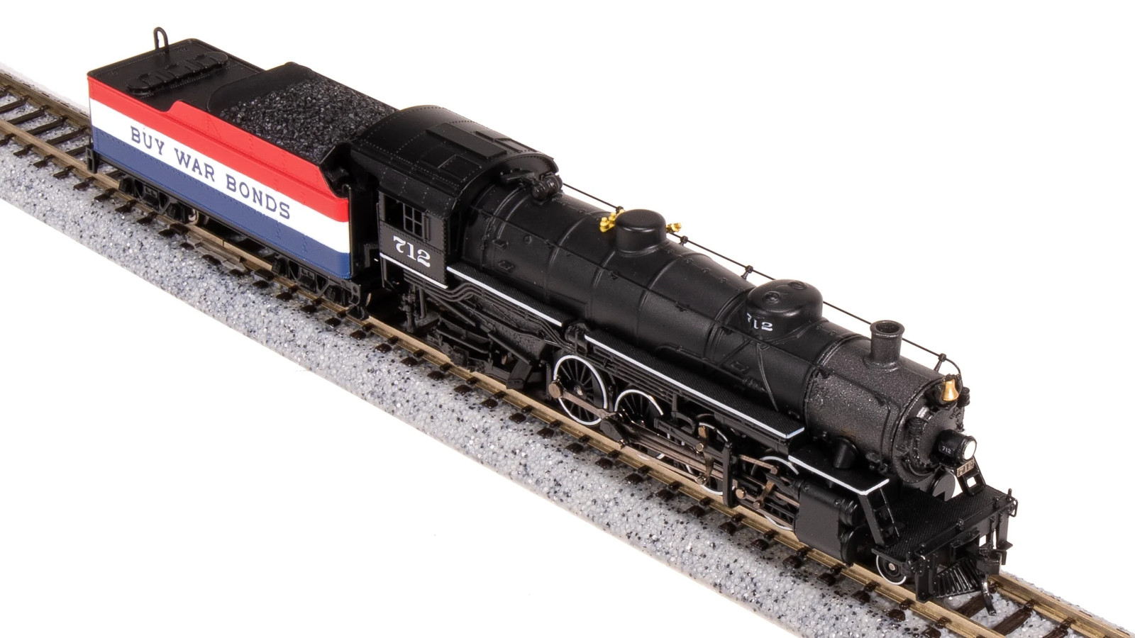 Broadway Limited N 7865 USRA Light Mikado, War Bonds Billboard (Red/White/Blue)