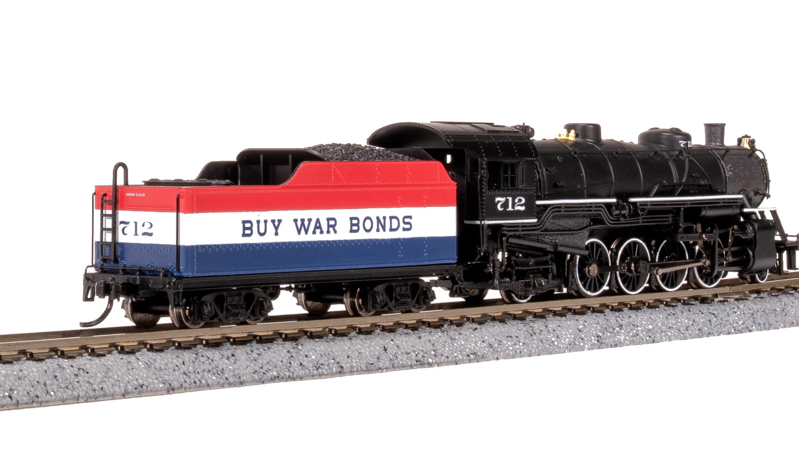 Broadway Limited N 7865 USRA Light Mikado, War Bonds Billboard (Red/White/Blue)