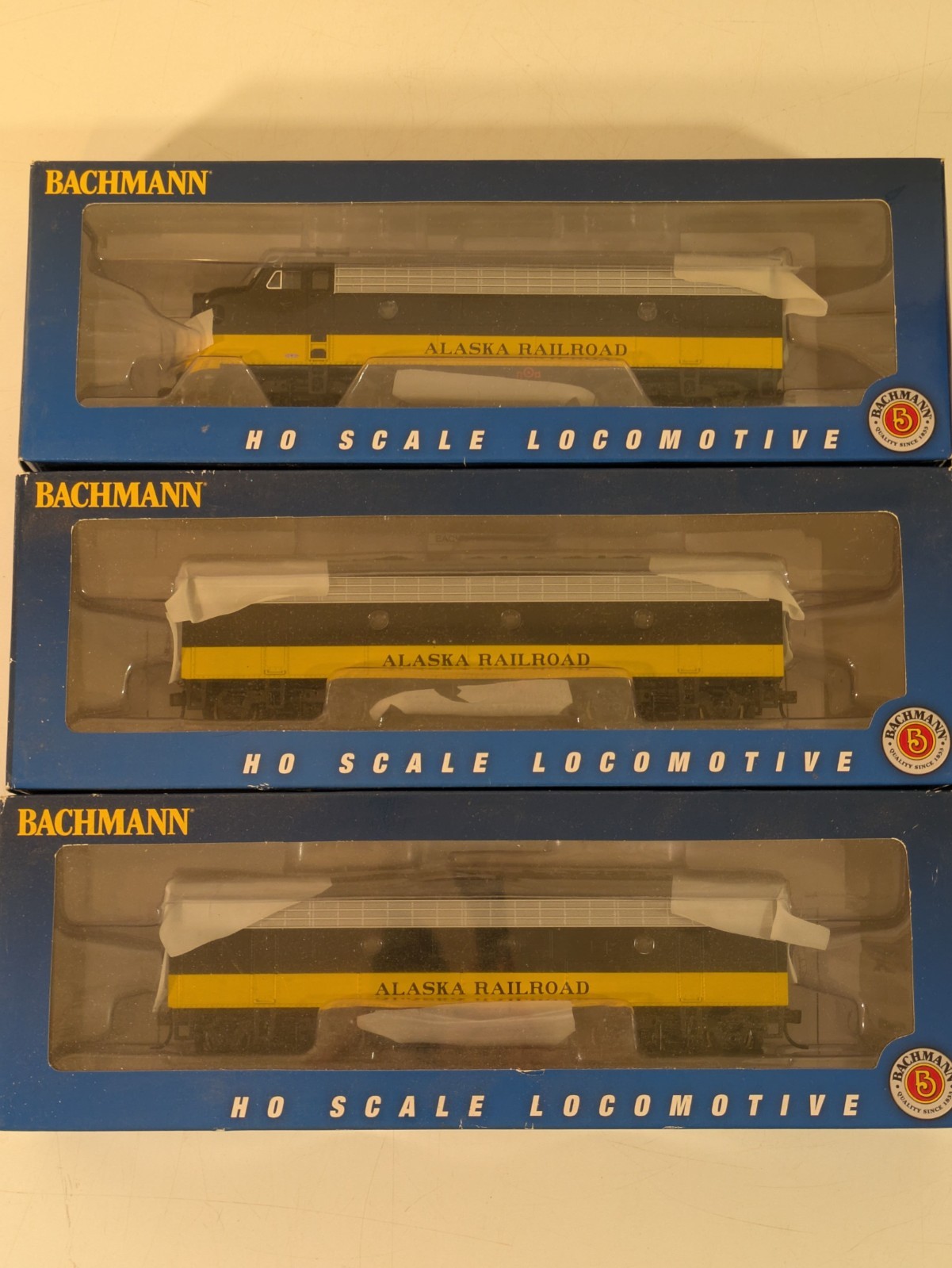 HO EMD F7A/B/B Set ARR Alaska Railroad (All 3 Powered) DC NIB NOS # 63710-810×2