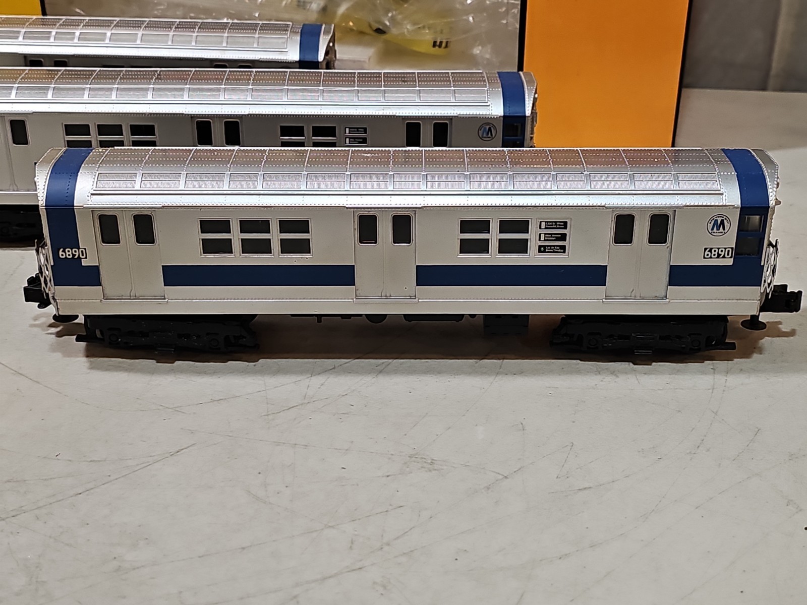 MTH Rail-King O Gauge R-17 NYC Metropolitan 3-Car Subway Set W/Proto Sound MINT!