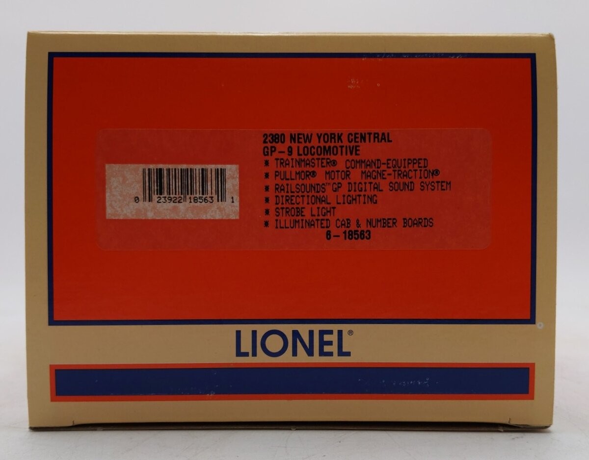Lionel 6-18563 O Gauge New York Central GP-9 Diesel Locomotive #2380 EX/Box