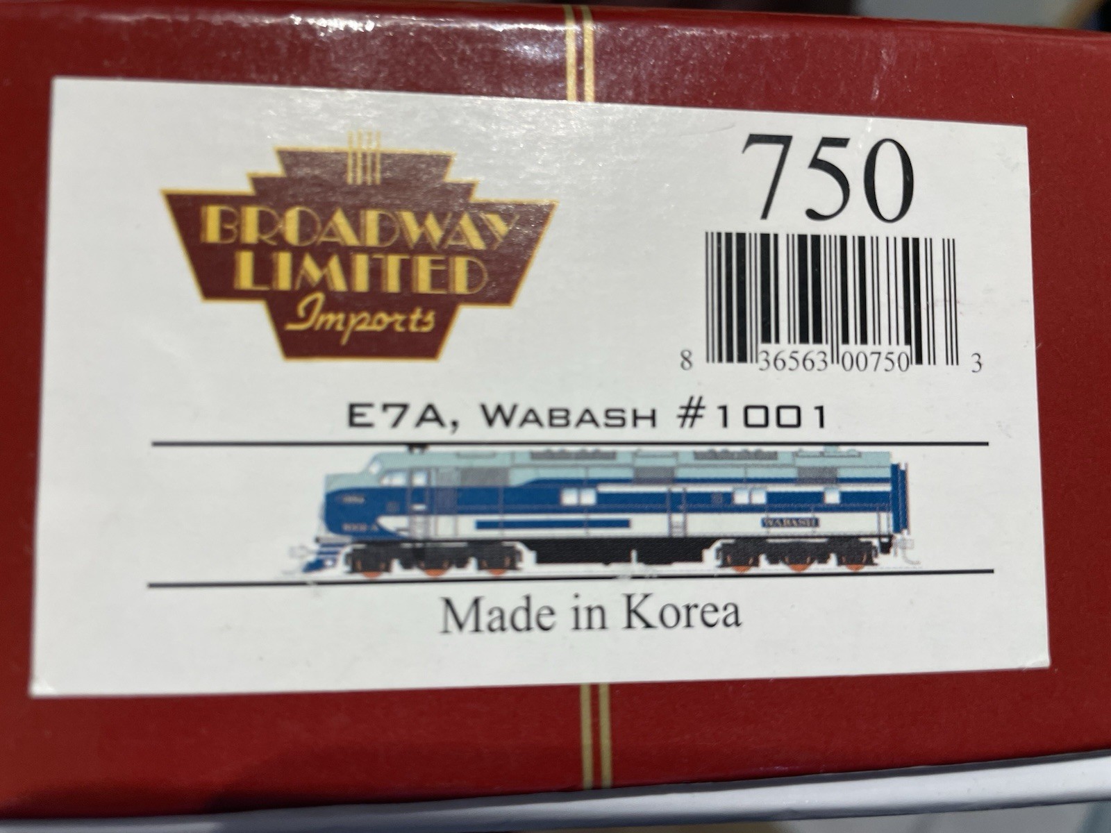 Broadway Limited 750 HO Scale EMD E7A, WABASH #1001 DC/DCC Quanta 3 Sound