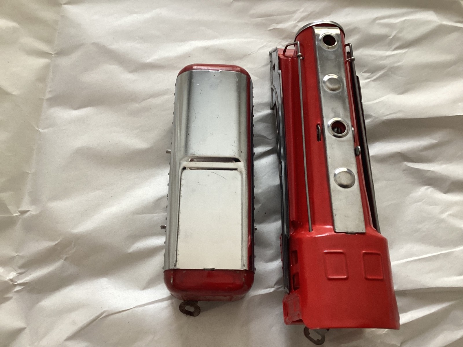 Postwar Red & Chrome Hafner Steam Engine & Tender from 1940s -1950s