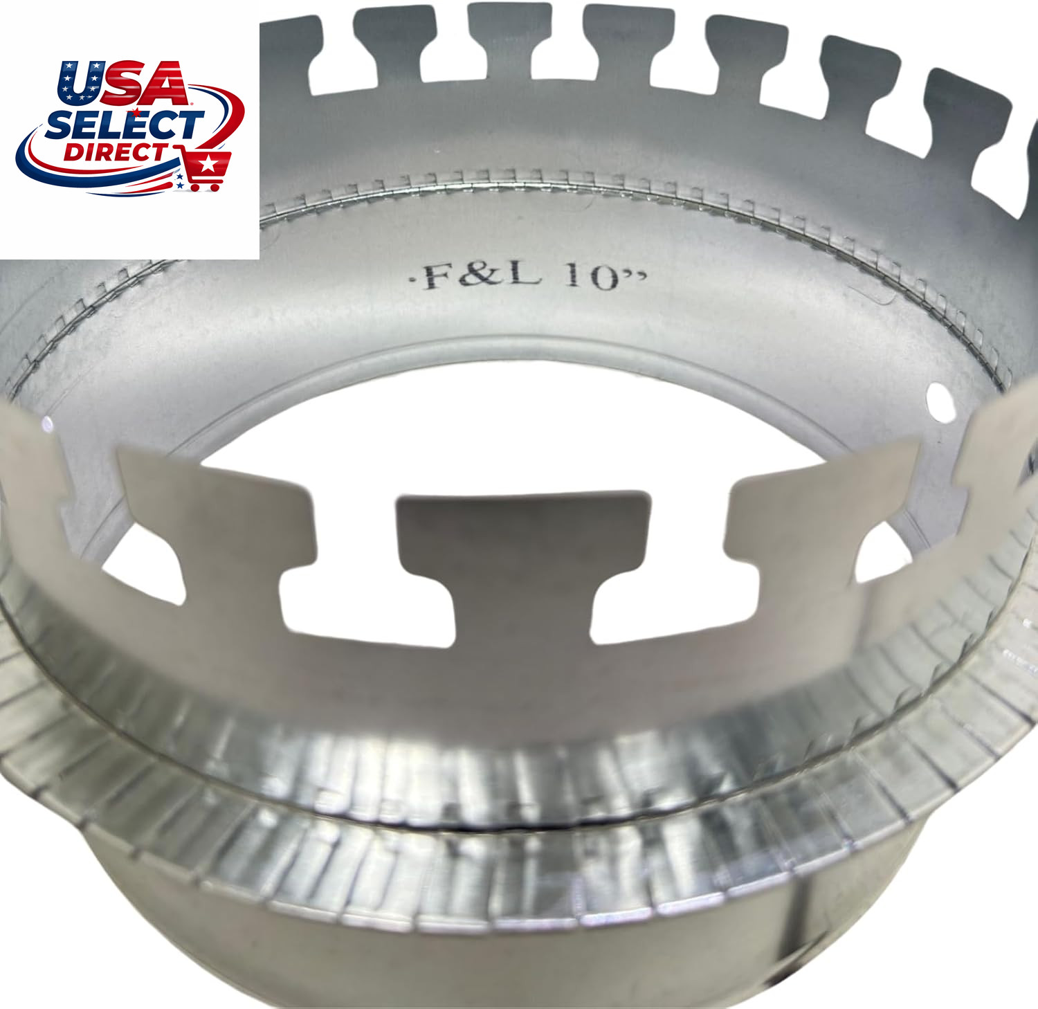 10 Inch Duct Board Collar 28 Gauge Galvanized Steel Tab Collar