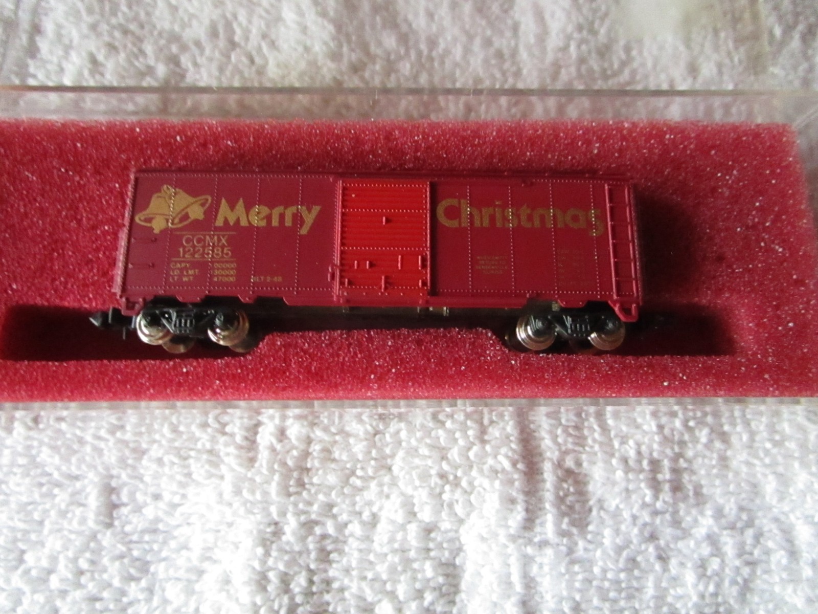 VINTAGE CON-COR N SCALE 1985 MERRY CHRISTMAS BOX CAR CCMX 122585 NIB MADE JAPAN