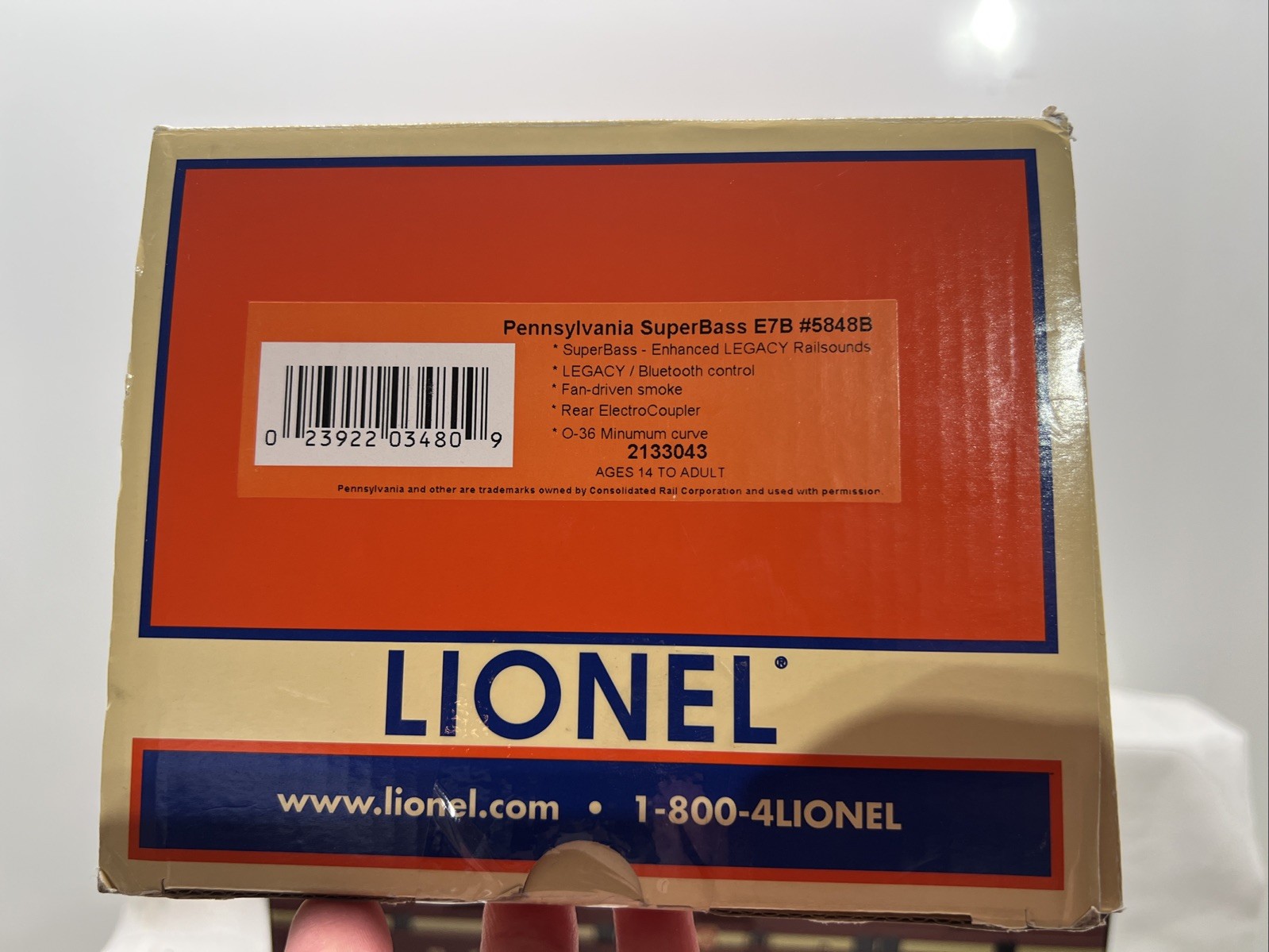 LIONEL 2133043 PRR SUPERBASS E7B #5848B NEW IN BOX